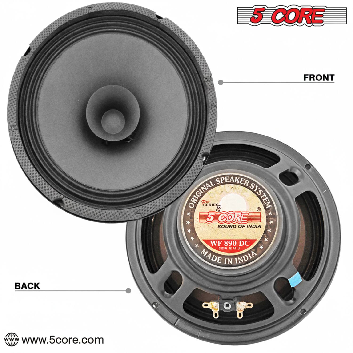5 CORE FRONT SPEAKER ORIGINAL SPEAKER SYSTEM 5 CORE SOUND OF INDIA WF 890 DC 30W RMS MADE IN INDIA BACK www.5core.com