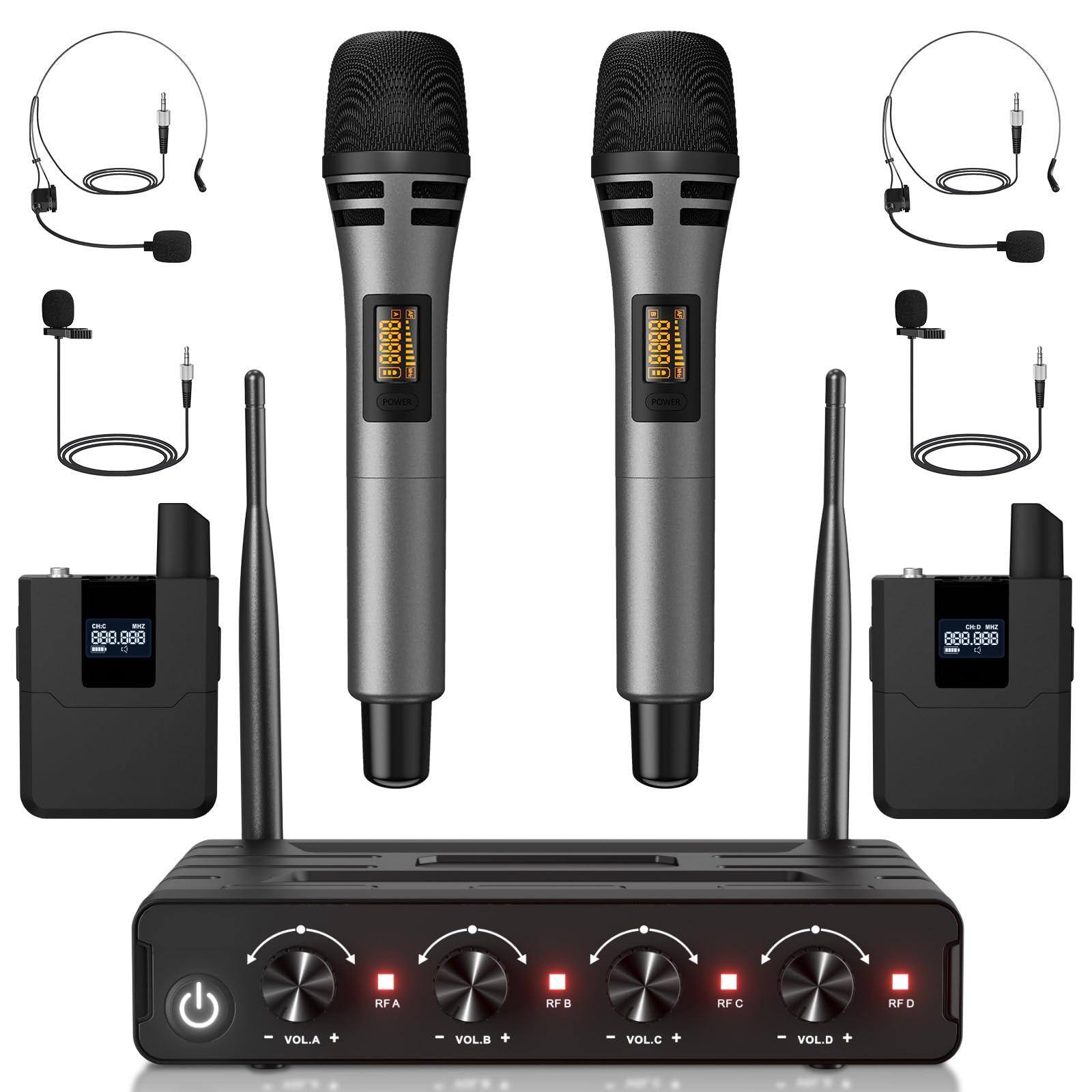 2 Handheld 2 Bodypack Mics