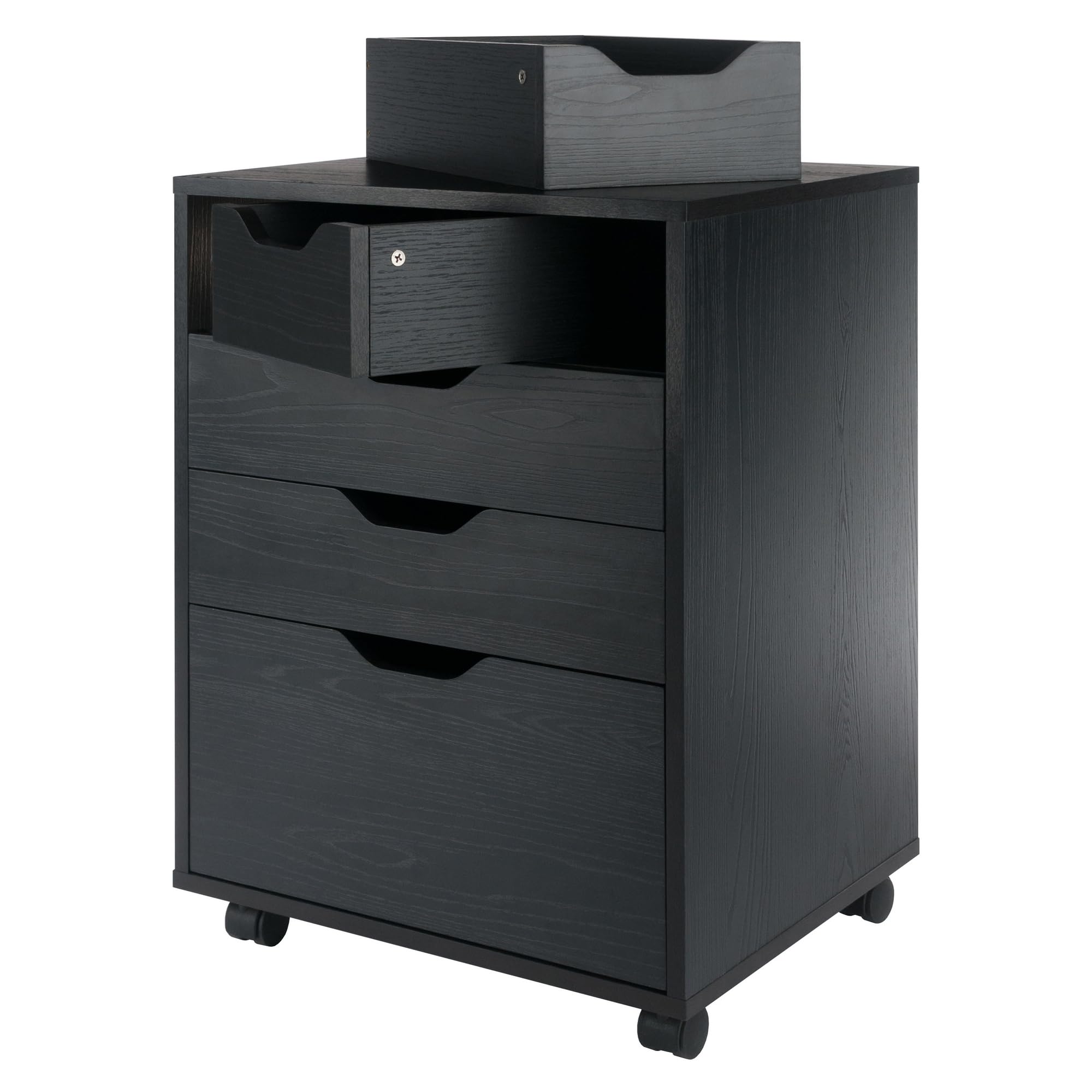 Alt View 5. Earthley Blooms - Halifax Bins Drawers Mobile Cabinet Home Office FabricCabinet with diverse storage handles.