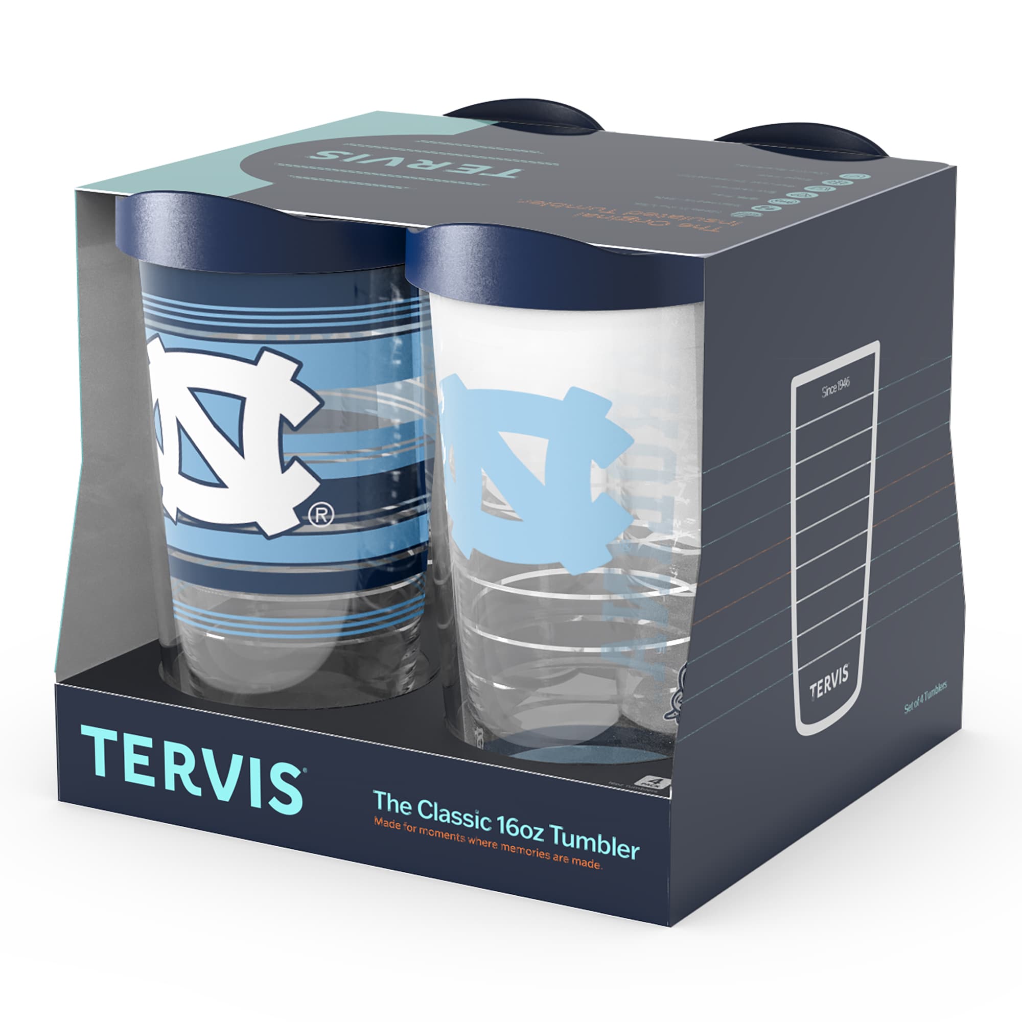 TERVIS  
The Classic 16oz Tumbler  
Made for moments where memories are made  

TERVIS  
The Classic 16oz Tumbler  
Made for moments where memories are made  

TERVIS  
Since 1946  

TERVIS  
Sport Tumbler