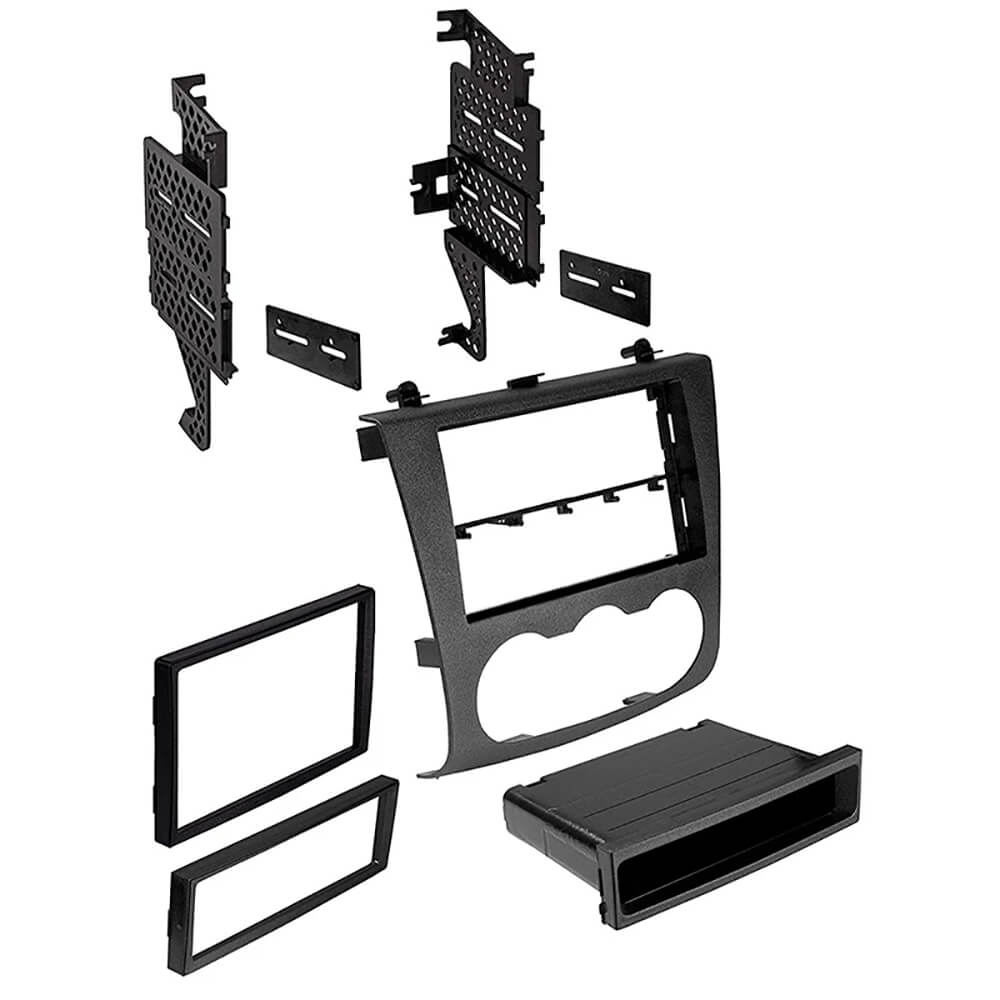 Front. American International - American International NDK727 2007-2013 Nissan Single/Double DIN Black Stereo Dash Kit with Pocket - Black.
