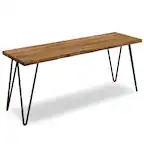 Front. Simpli Home - Colton SOLID MANGO WOOD 42 inch Wide Industrial Contemporary Bench in Natural - Natural.