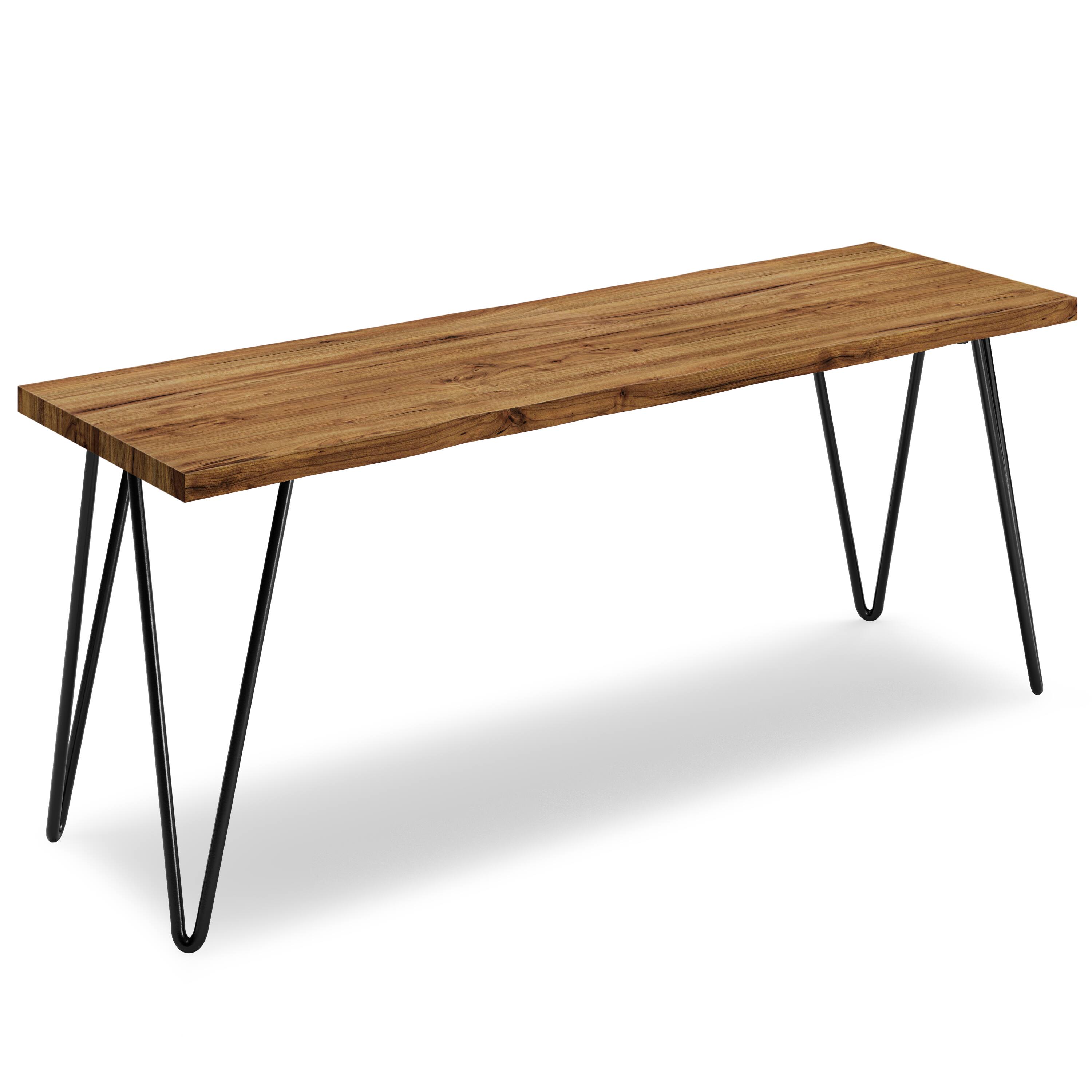 Front. Simpli Home - Colton SOLID MANGO WOOD 42 inch Wide Industrial Contemporary Bench in Natural - Natural.