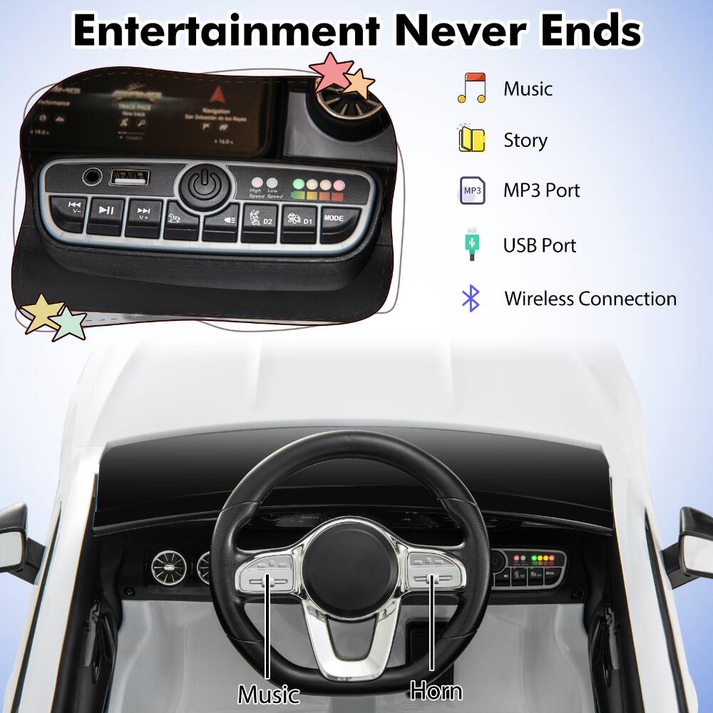Entertainment Never Ends

Music
Story
MP3 Port
USB Port
Wireless Connection

Music
Horn