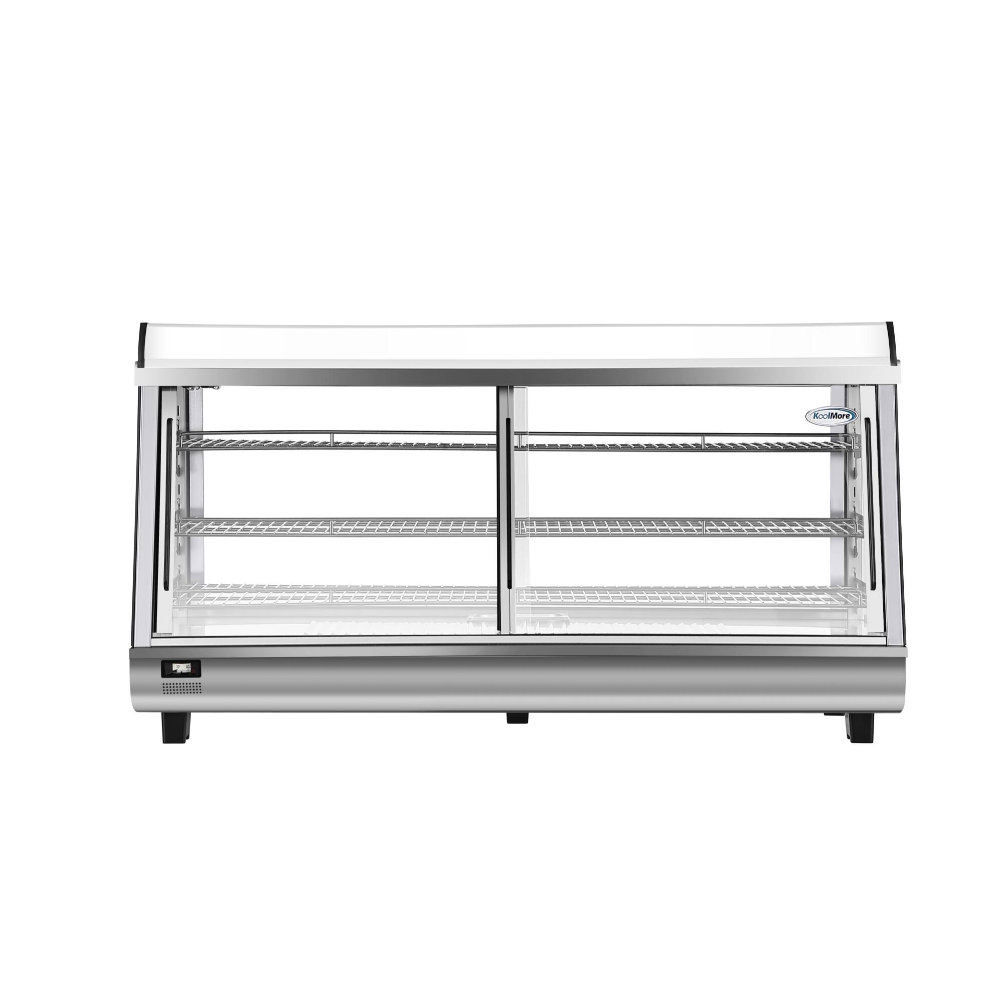 Left. Koolmore - 48 in. Glass Countertop Display Warmer, 6.5 cu. ft. in Stainless Steel (HDC-6C-SS) - Silver.