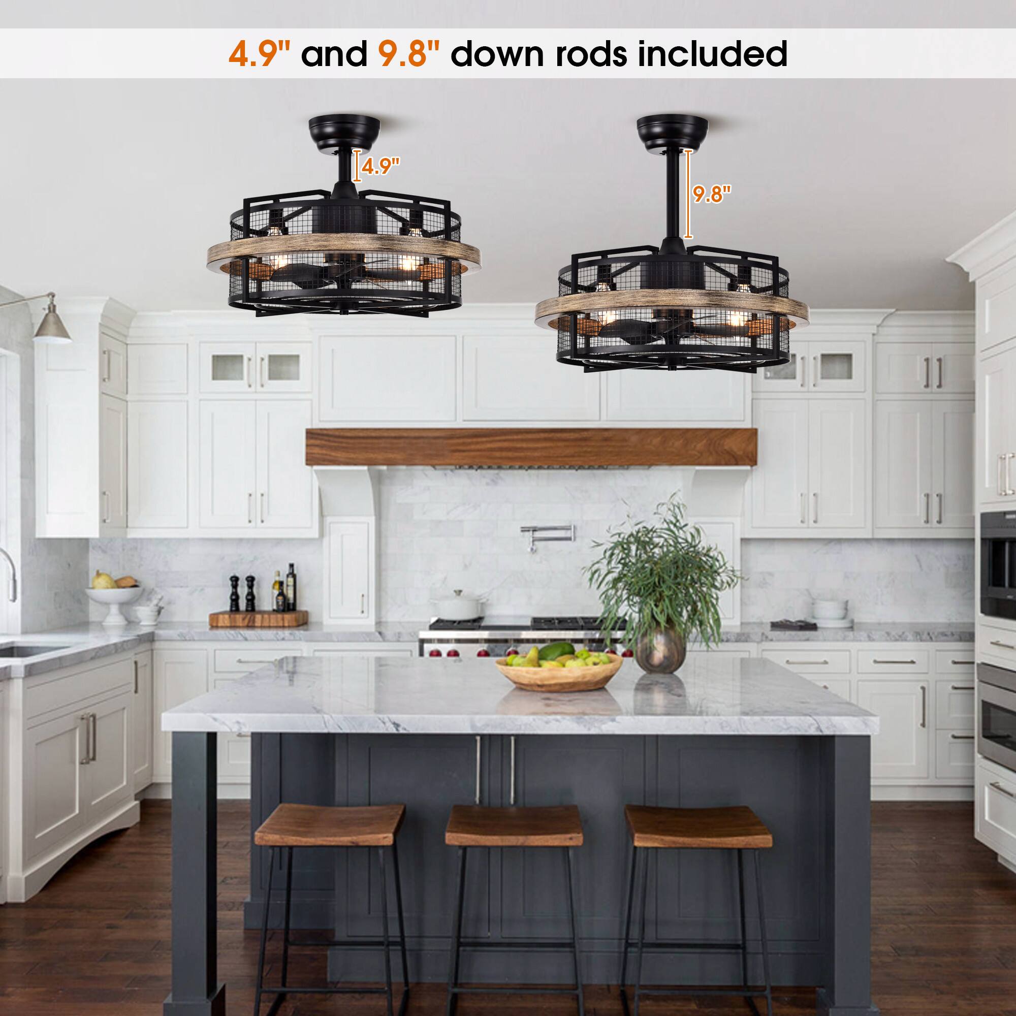 4.9" and 9.8" down rods included

4.9"

9.8"