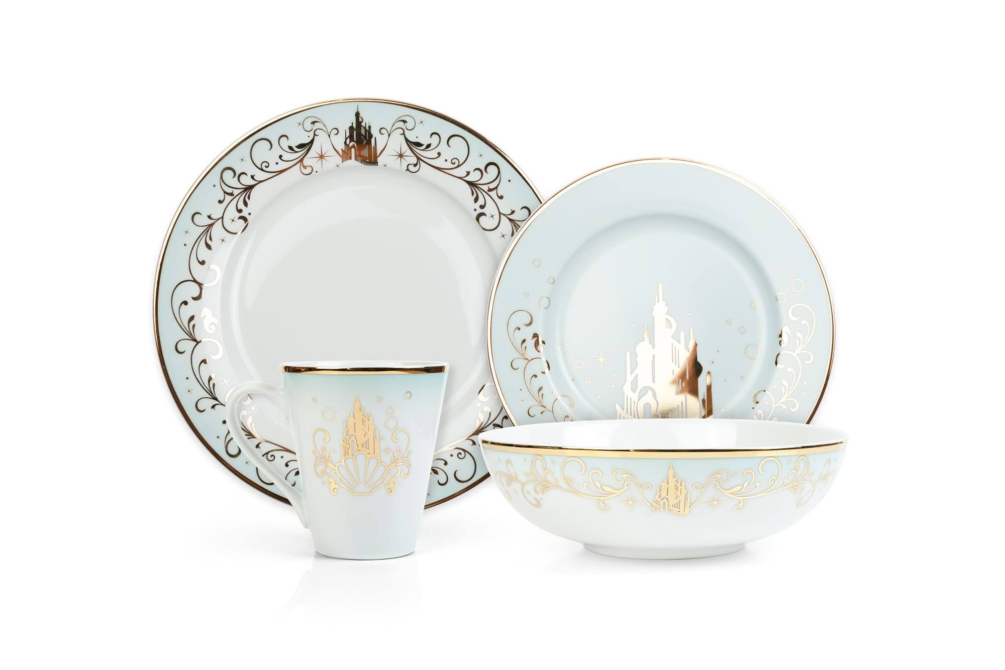 Disney Princess 16 Piece Dinnerware Set | Cinderella, Jasmine