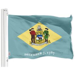 G128 - Delaware State Flag — 3 x 5 ft Durable Polyester with Brass Grommets - Assorted Colors
