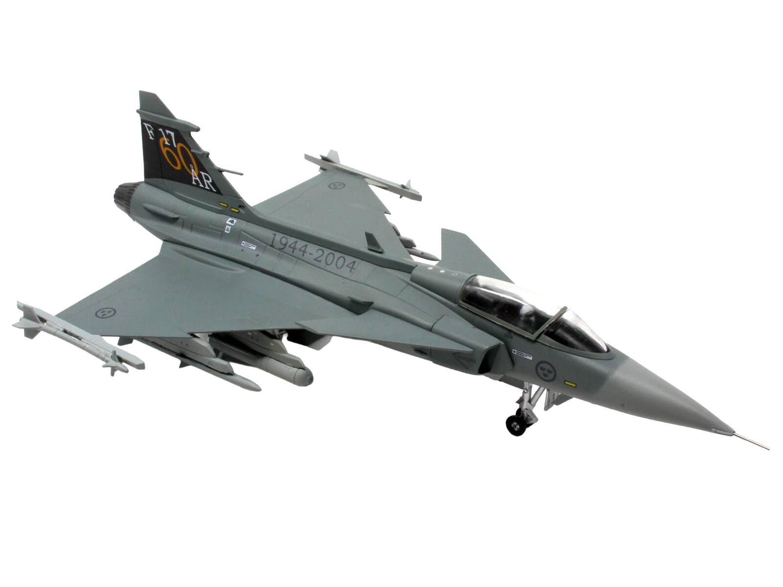 Alt View 3. Aviation 72 - Saab JAS 39A Gripen Fighter Aircraft "Ronneby Air Show" (2004) Swedish Air Force 1/72 Diecast Model by Aviation 72.