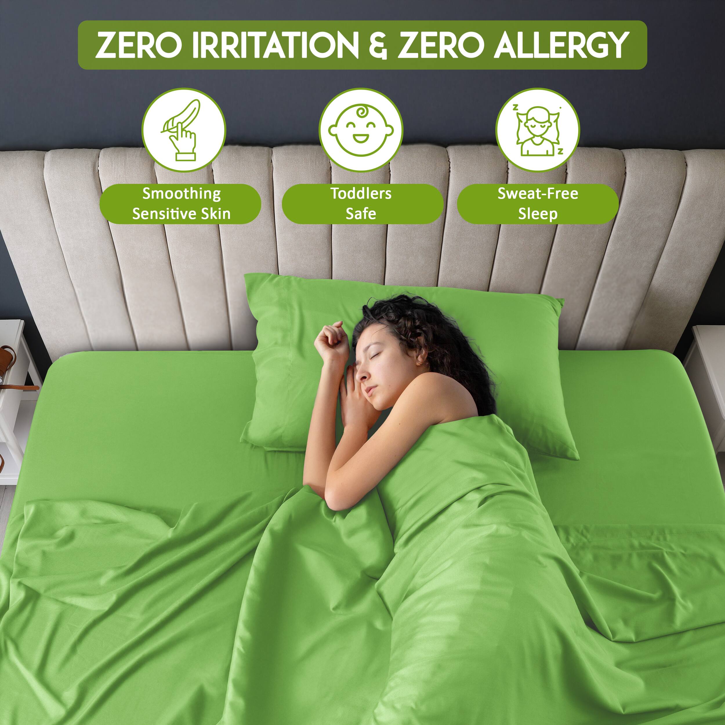 ZERO IRRITATION & ZERO ALLERGY

- Smoothing Sensitive Skin
- Toddlers Safe
- Sweat-Free Sleep