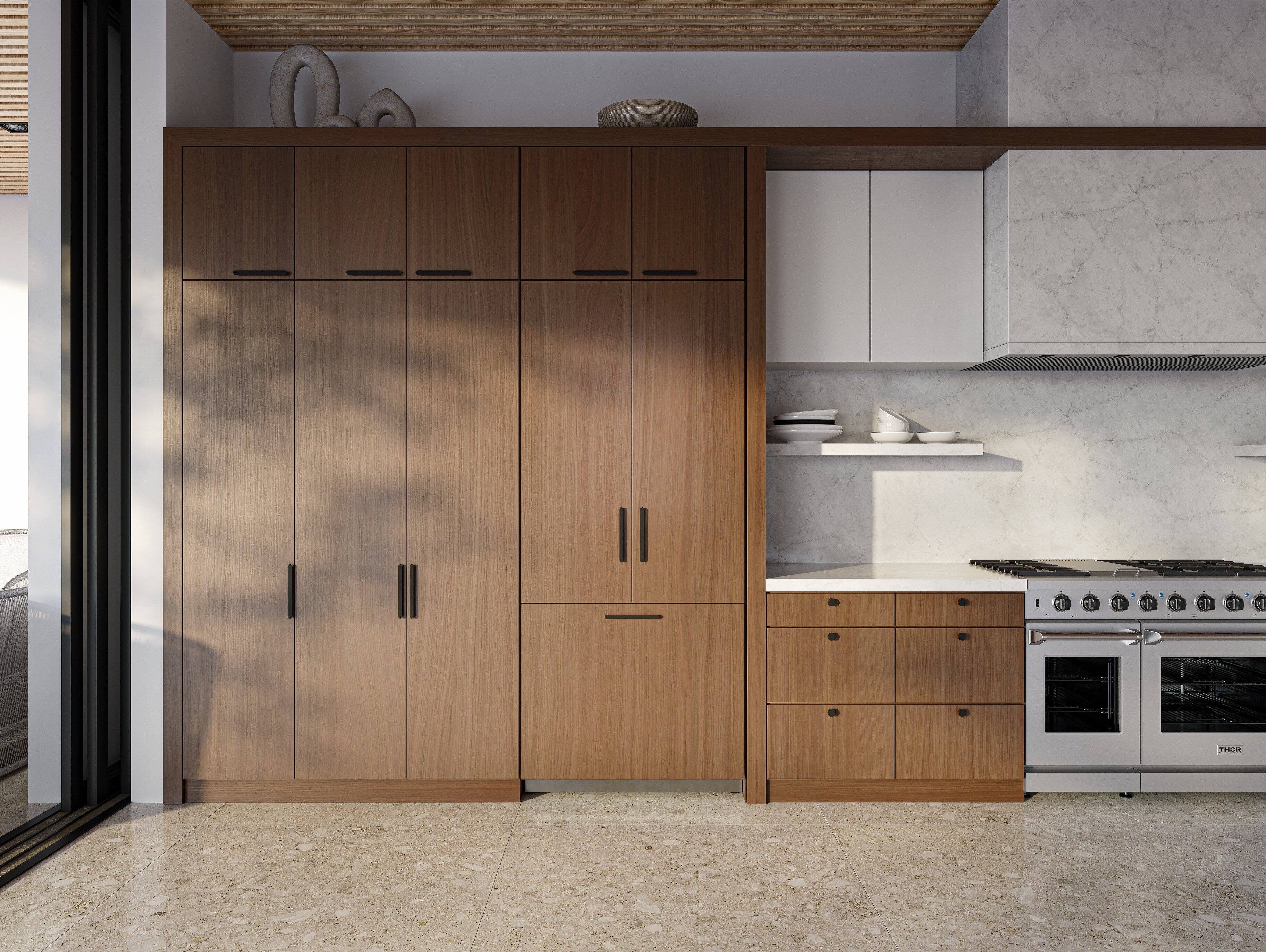 Angle. Thor Kitchen - 19.6-Cu. Ft. Built-In  Panel Ready French Door Refrigerator - White.