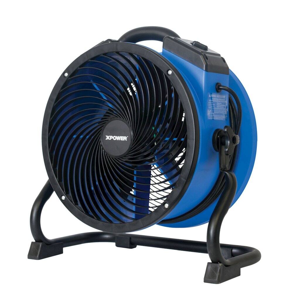 Back. XPOWER - 1/4 HP 2100 CFM 4 Speed Portable 14" Grade Utility Fan - Blue.