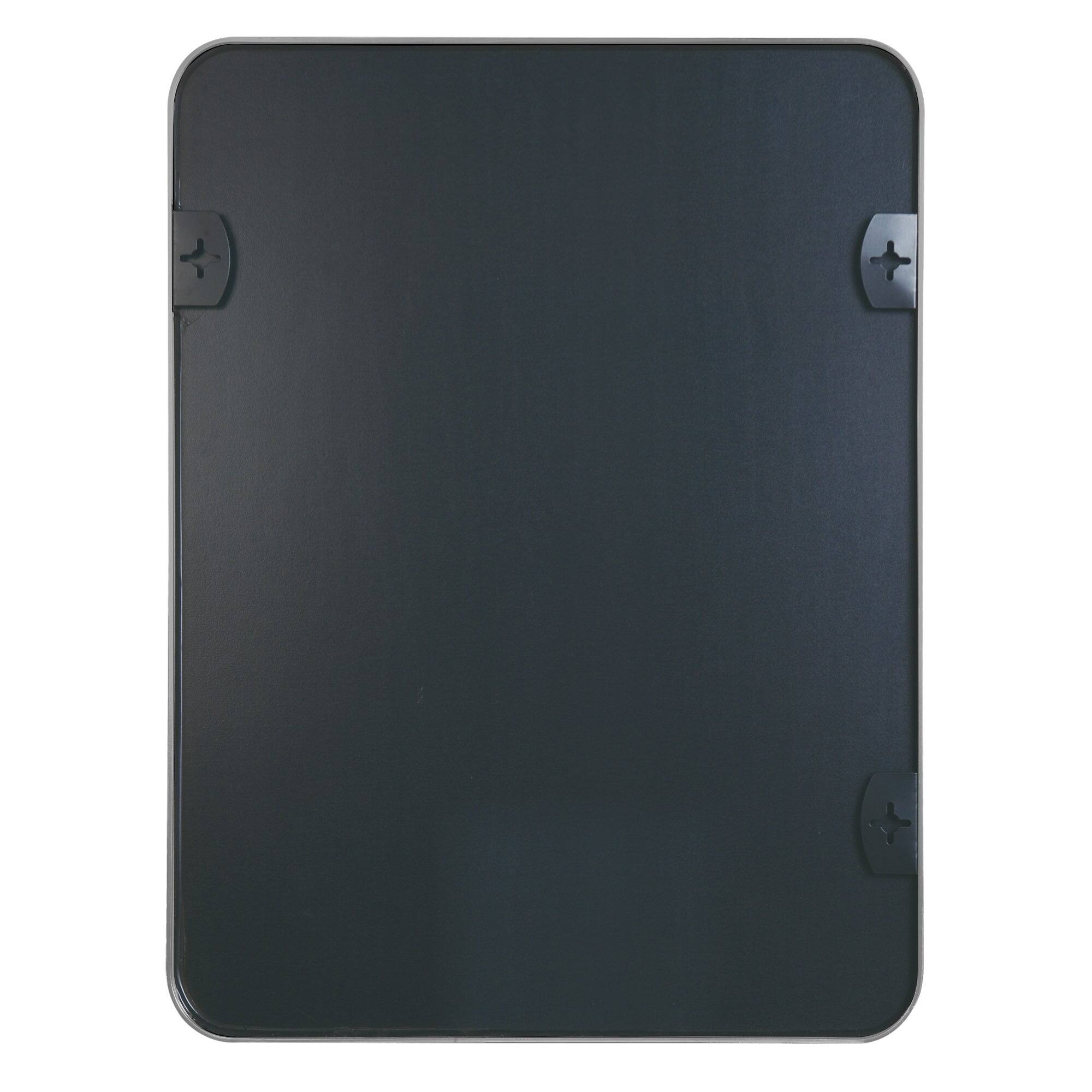 Alt View 5. BreeBe - 30x40 Inch Silver Metal Framed Rectangular Rectangular Bathrrom Mirror for Wall. - Silver.