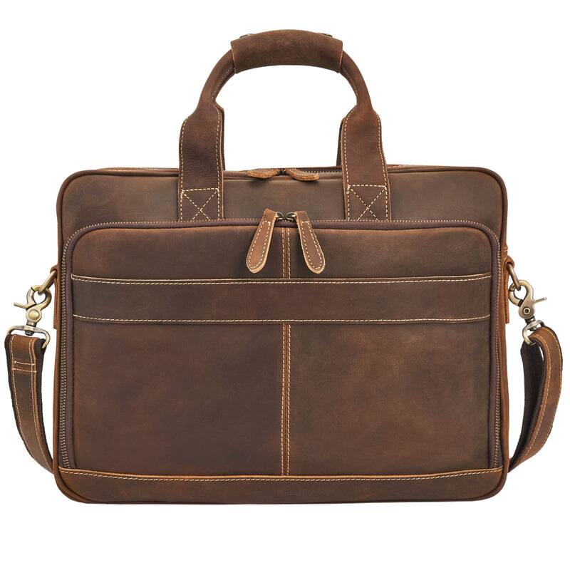 Back. Luxorro - Leather Laptop Bag for me. Fits 17" Laptops - Dark Brown.
