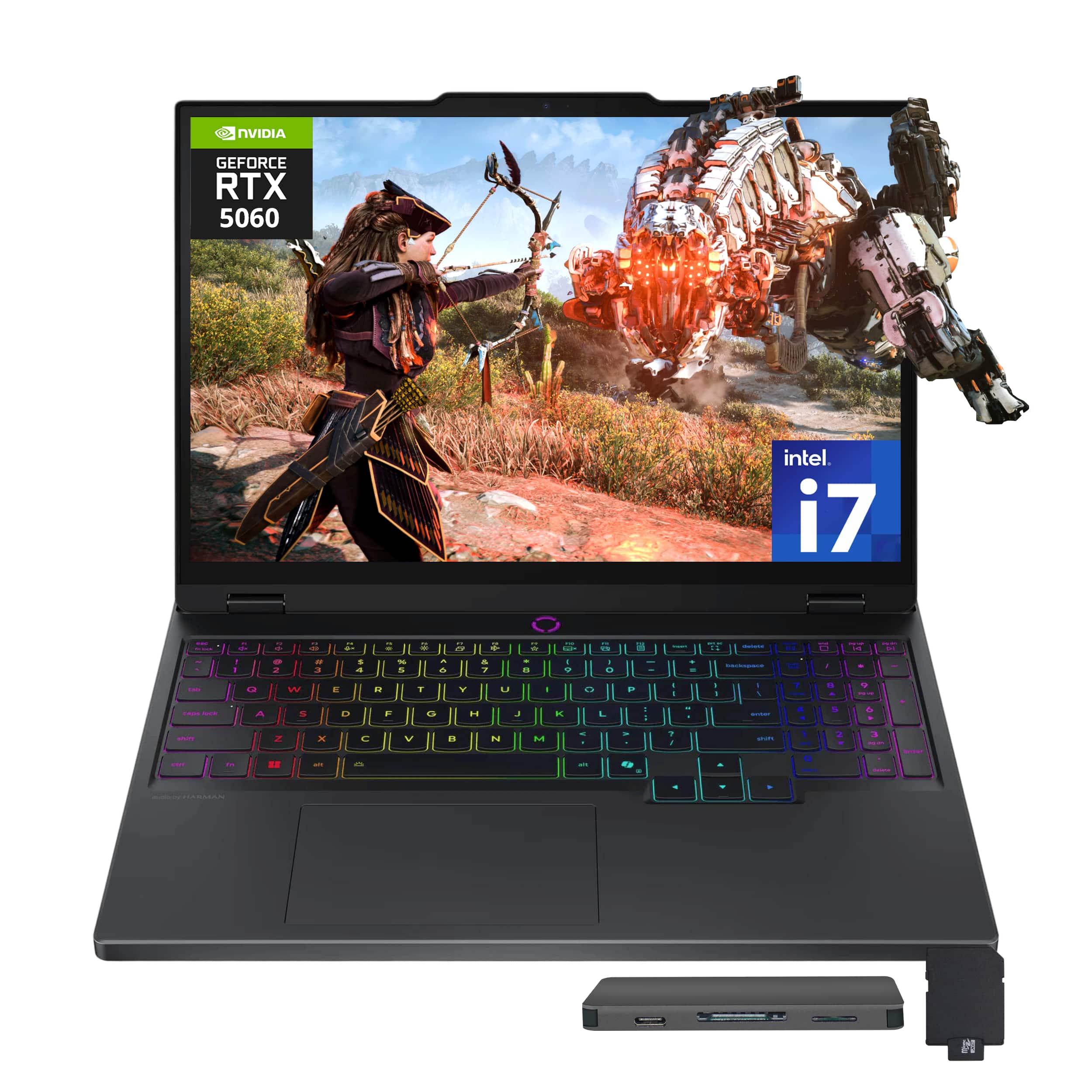 Lenovo - Legion 5 15.1" Gaming Laptop,Intel i7-14700HX,GeForce RTX 5060 8GB GDDR7,32GB DDR5,1TB SSD,Win 11,512GB Dock Station Set - Black