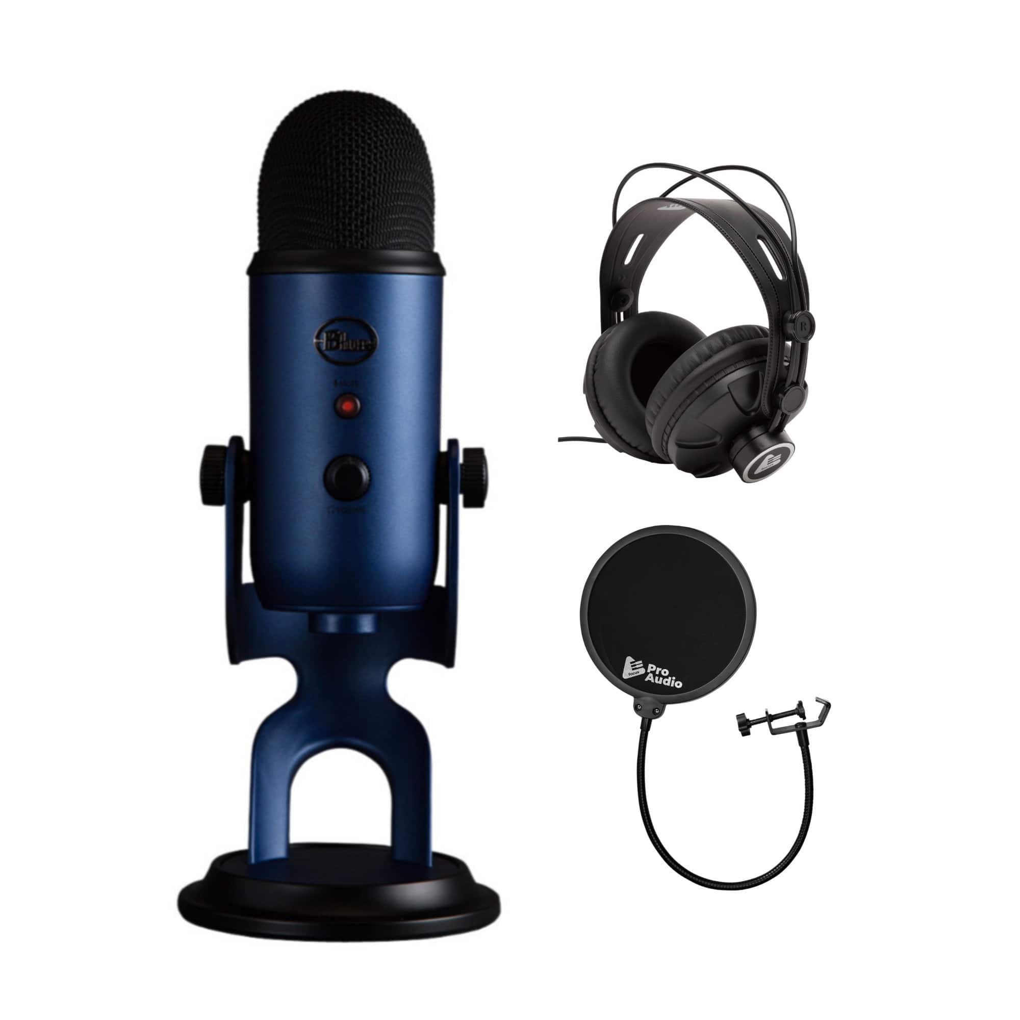 Blue Microphones - Yeti USB Microphone Bundle with Headphones and Pop Filter - 988-000101-K4