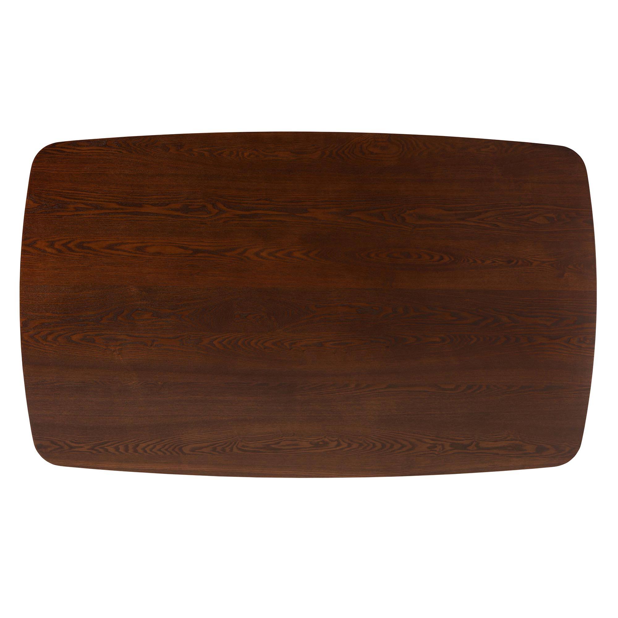 Alt View 1. Baxton Studio - Flora Mid-Century Modern Finished Wood Dining Table - Walnut Brown.