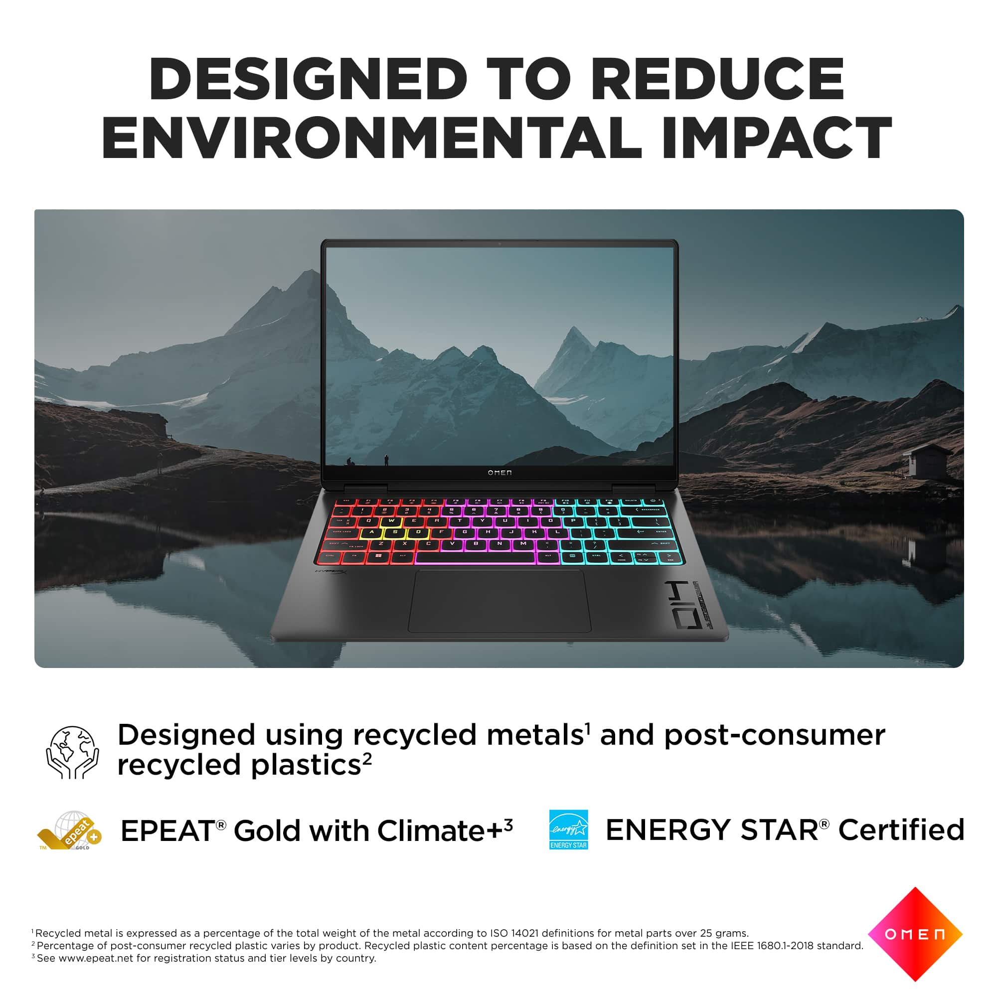Designed to Reduce Environmental Impact. Designed using recycled metals and post-consumer recycled plastics. epeat PEAT Gold with Climate+3 ENERGY STAR Certified.
