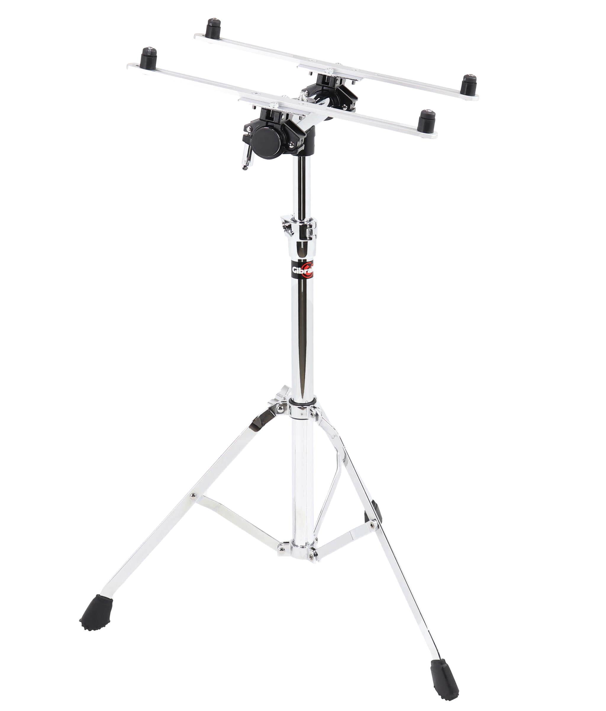 Angle. Gibraltar Hardware - Electronic Mounting Station, Adjustable Laptop & Mixer Stand, with 18" Mounting Arms, Rubber Stoppers & T-Top.