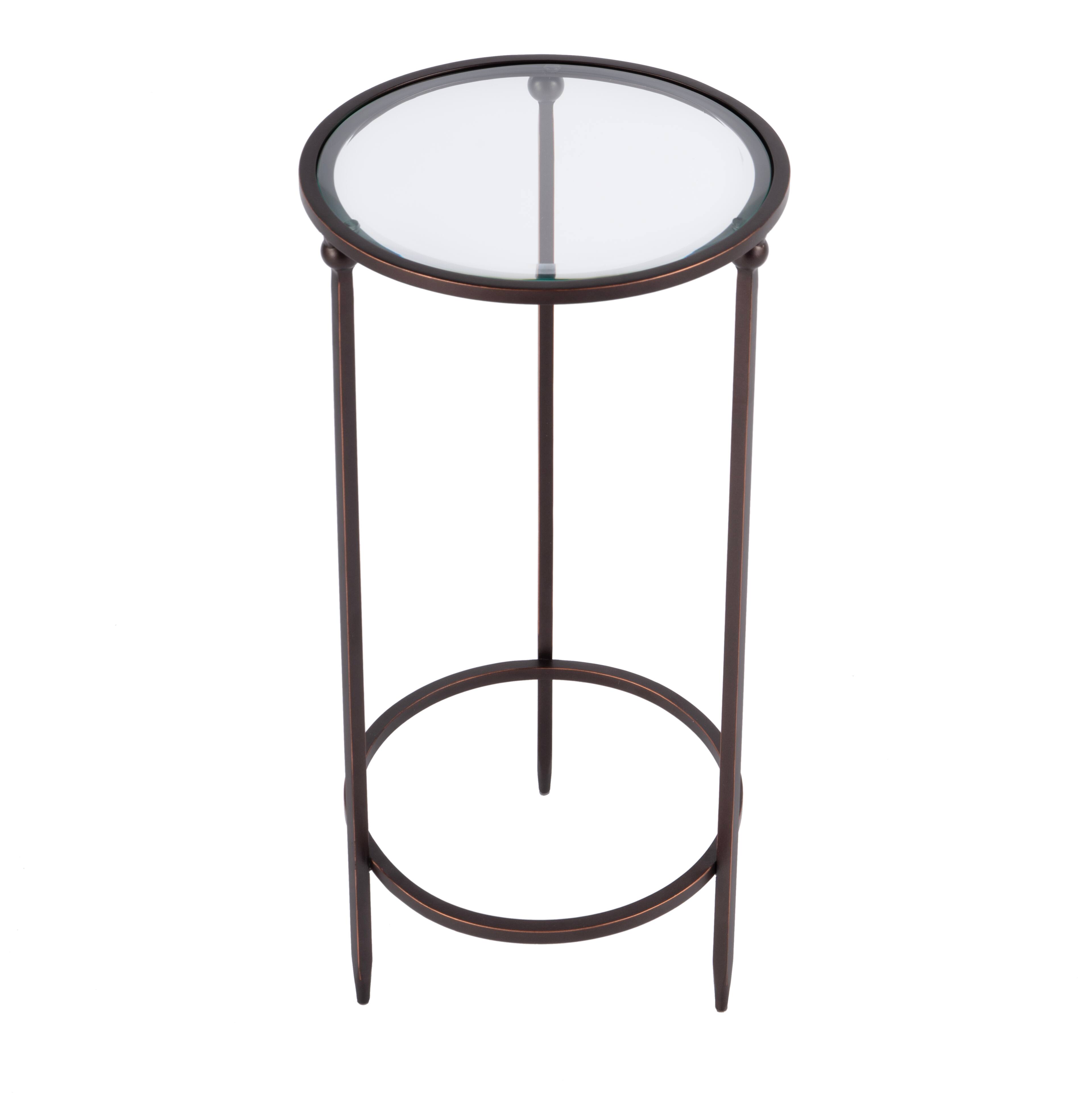 Alt View 1. Butler Specialty - Lola 11 in. W Round Glass and Metal Side Table - Black.