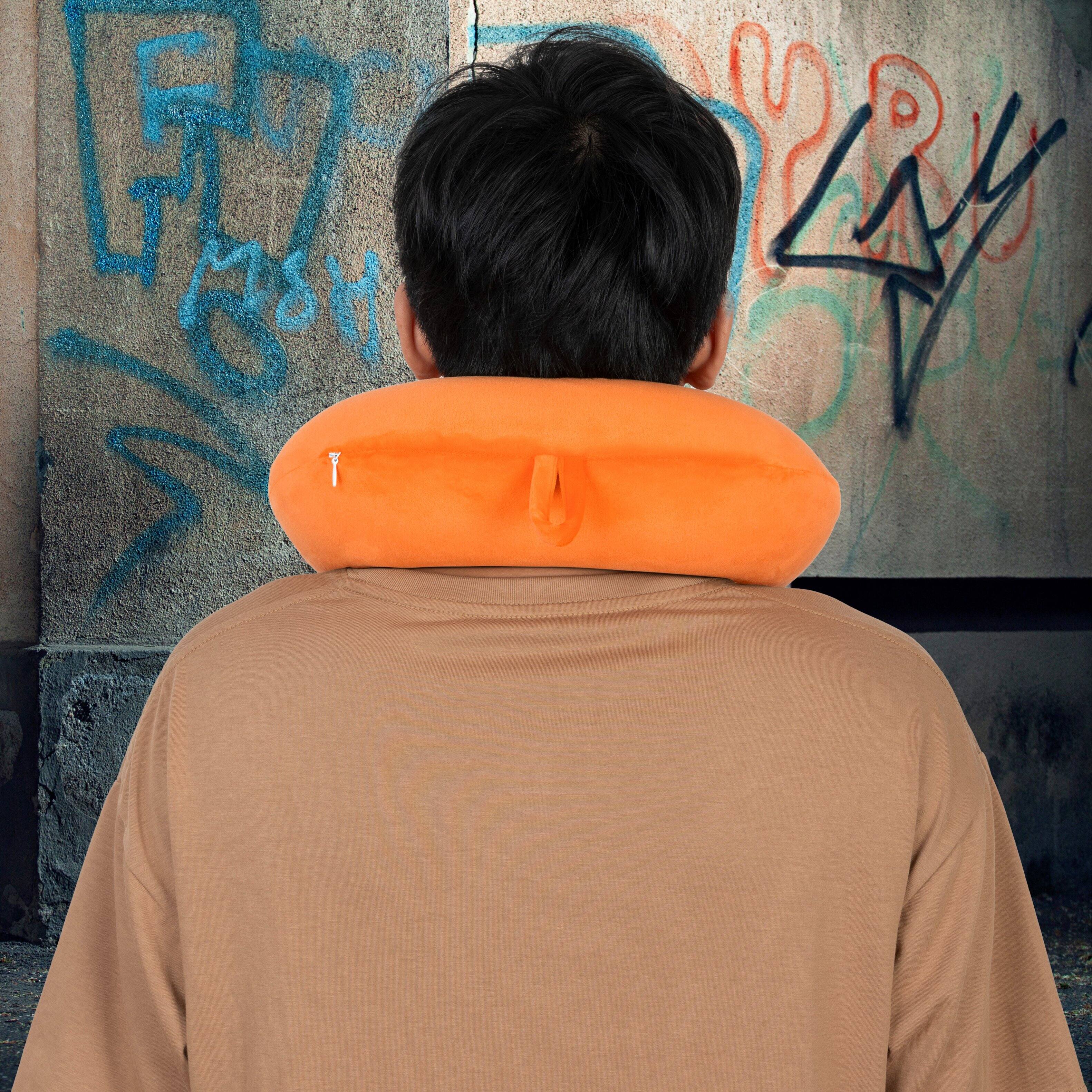 Alt View 5. Von Dutch - Classic Memory Foam Travel Neck Pillow - Orange.