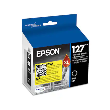 Designed for Excellence TM/MC EPSON 127" Extra High-capacity 2x more prints - Ultra haute-capacit tirages* XL plus de P 2x WT NOTICE monitor may printer status Your correct information not display Fleminder and "Low Ink 127 for Black Ik Level * information vst * For more epson.com/myinkinfo vtr dretat de in moniteur ies informations I N peut que correctement et ie Bak AVIS m'afliche pas d'encre table Black imprimante de niveau epson.ca/myinkinfo Neir ie Rappel d'into sur Noir concemant noie. Plus niveau d'encre DURABrile Ultra e