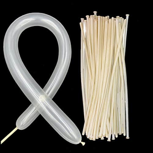 DORLUKFU - 260Q Balloons Long Balloon Transparent, Skinny Twisting Balloon 100 Pcs, Premium Magic Clown Ballon for Animal - Clear