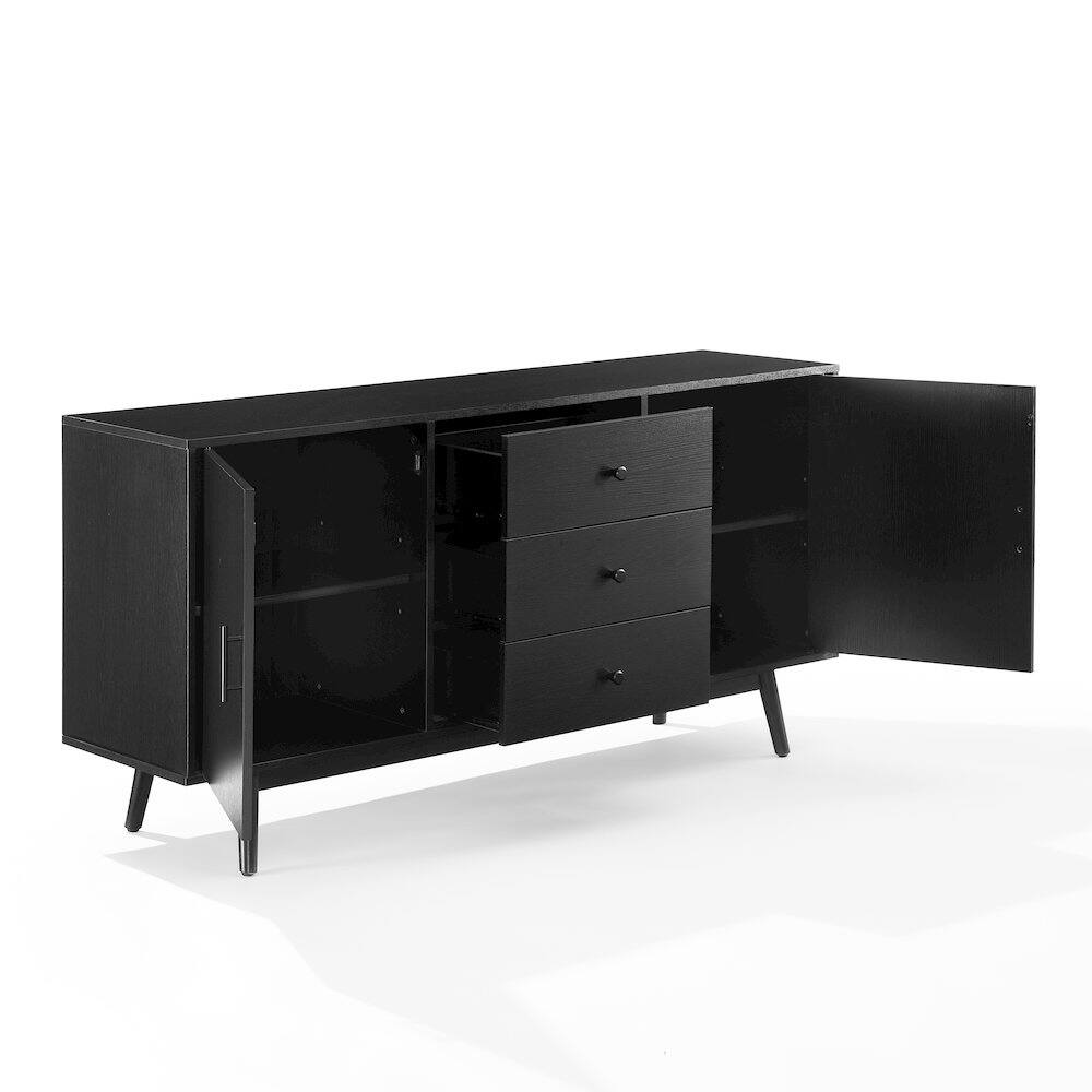 Alt View 1. Crosley Furniture - Lucas Sideboard - Black.