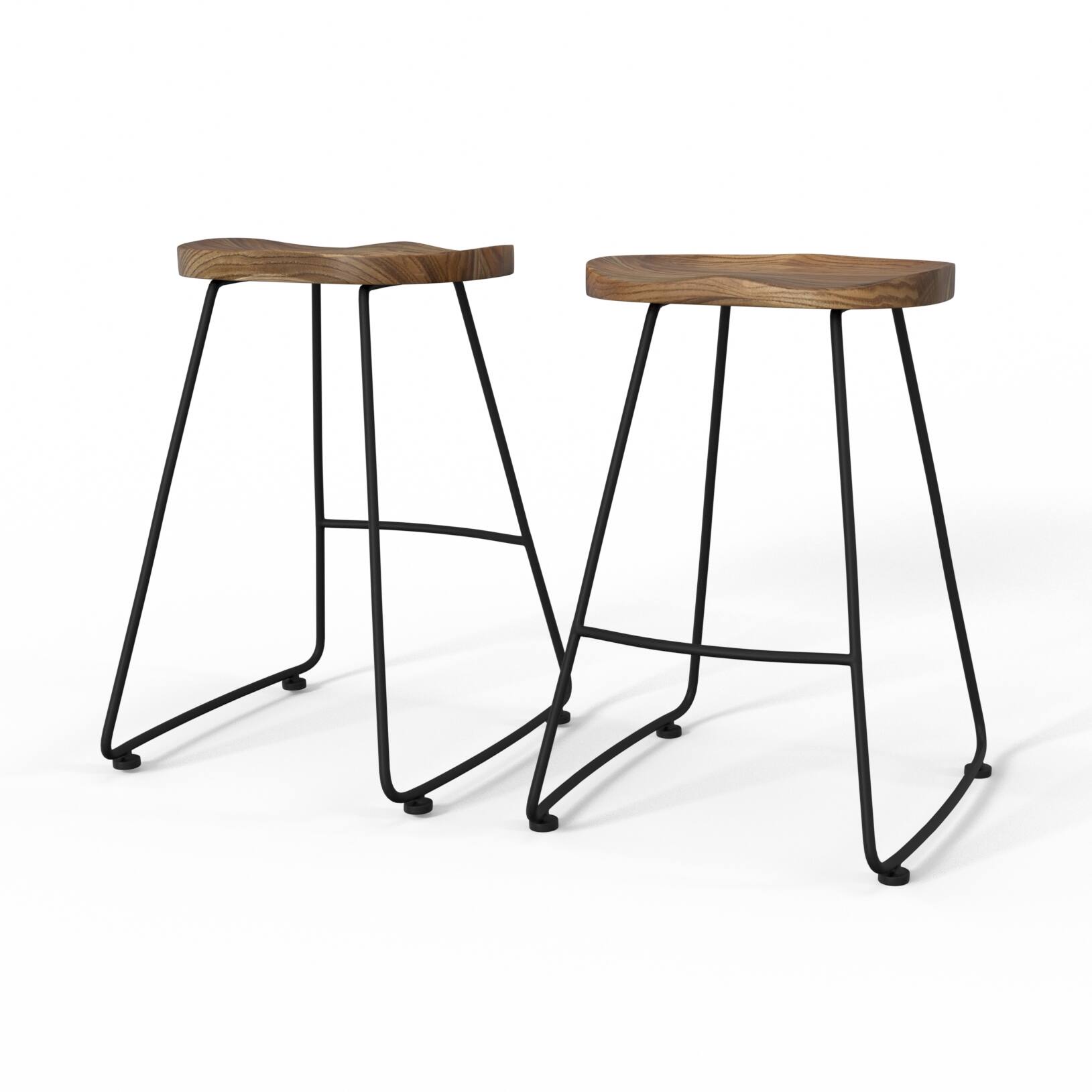 Simpli Home – Amberly Saddle Counter Height Stool (Set of 2) – Natural/Black Sansujyuku sansujyuku.com