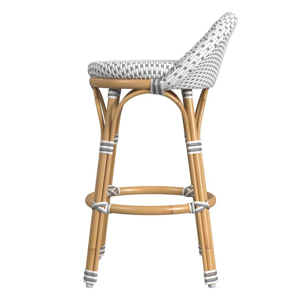 Left. Butler Specialty - Inez 24 in. Seat Height Rattan Low Back Counter Stool - Gray.
