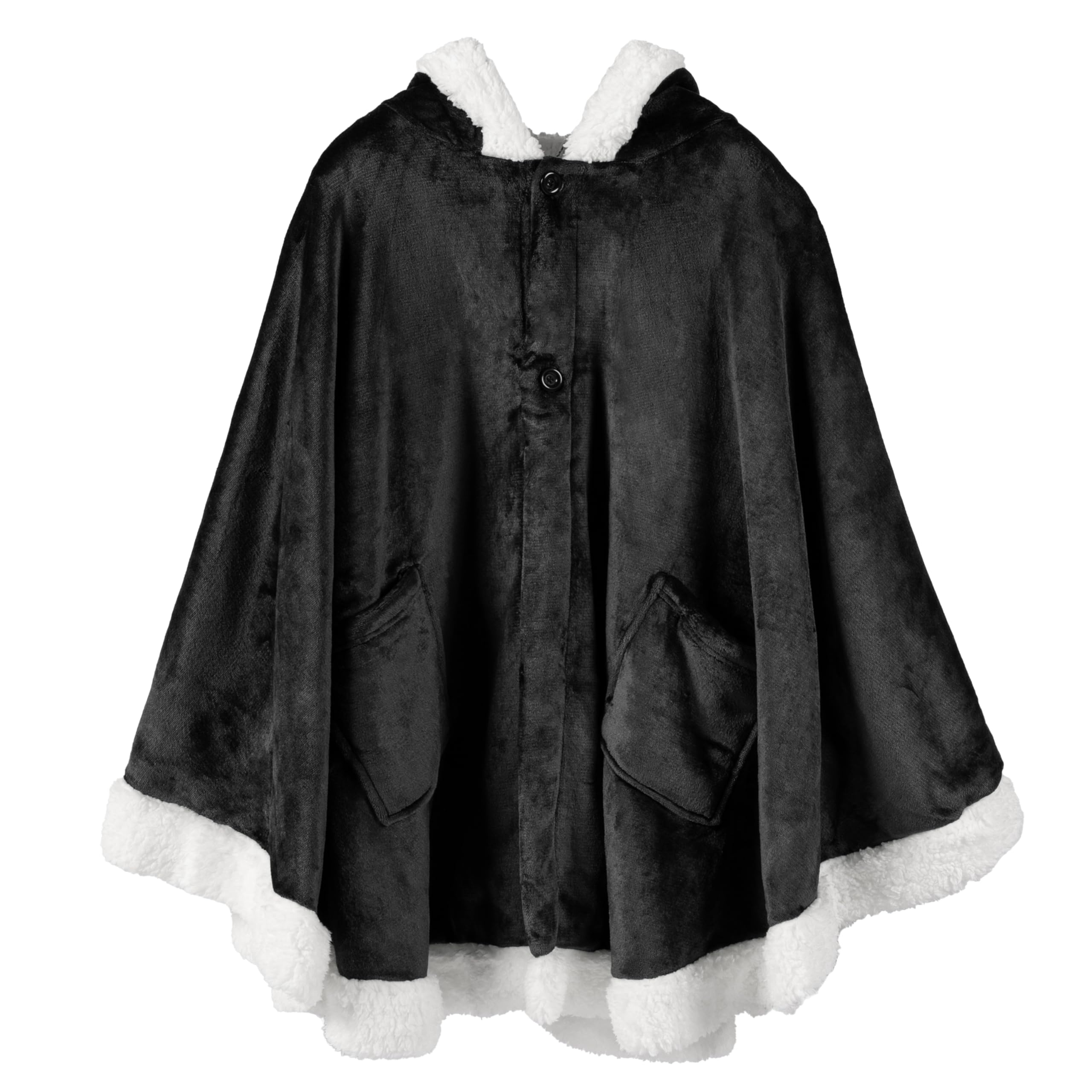 Alt View 8. Paradigms Interiors - Sherpa Fleece Wearable Blanket For Adult Women Cozy Plush Poncho Cape With Hood Super Soft Shawl Angel Wrap... - Checker Red-Fleece.