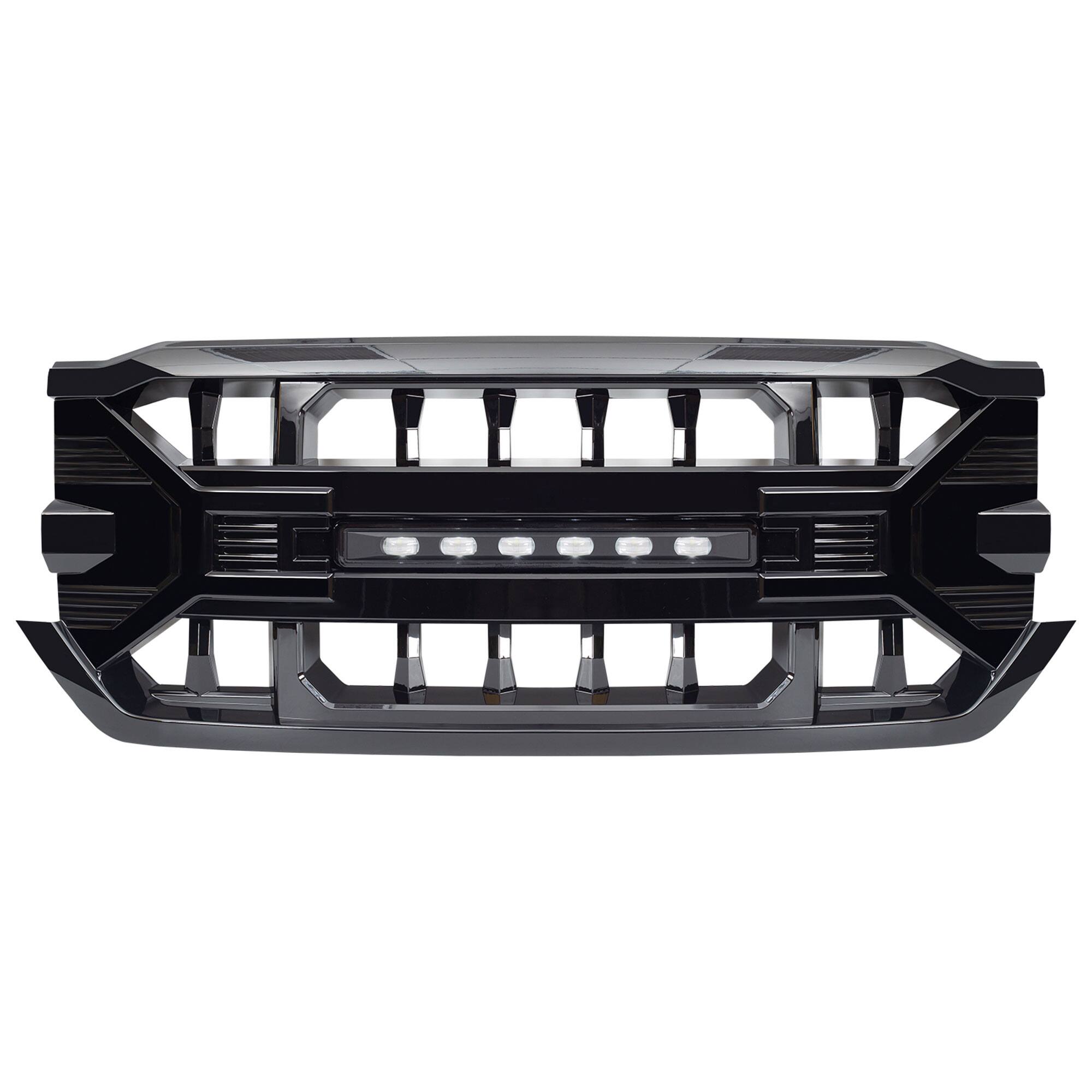 Alt View 7. AMERICAN MODIFIED - AMERICAN MODIFIED Armor Grille for 2016-2019 Chevy Silverado 1500, Glossy Black - Glossy Black.
