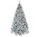 Front. Costway - 7.5ft Snow Flocked Hinged Christmas Tree Unlit Metal Stand - Green/White.