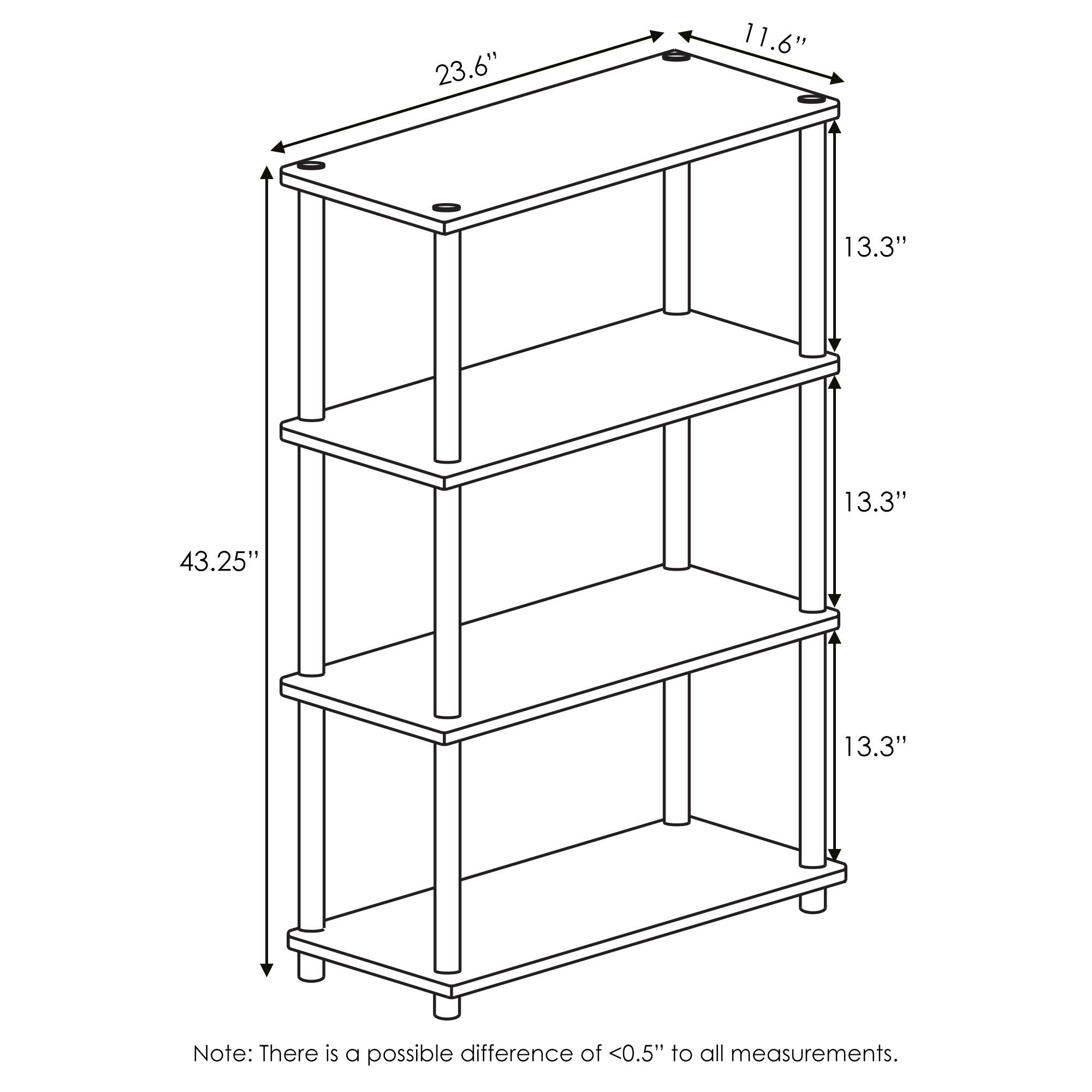 23.6"  
11.6"  
13.3"  
13.3"  
43.25"  
13.3"  

Note: There is a possible difference of <0.5" to all measurements.