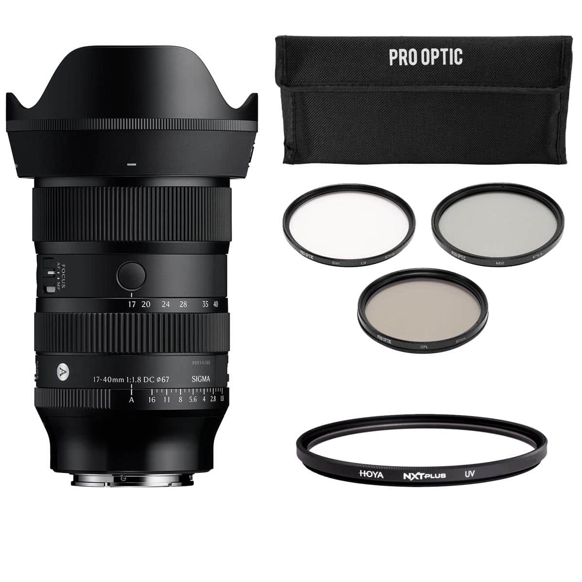 Bundle - Sigma - 17-40mm f/1.8 DC Art Lens for Sony E, with 67mm Filter Kit, 67mm UV Lens Filter price history on PriceWatchPro