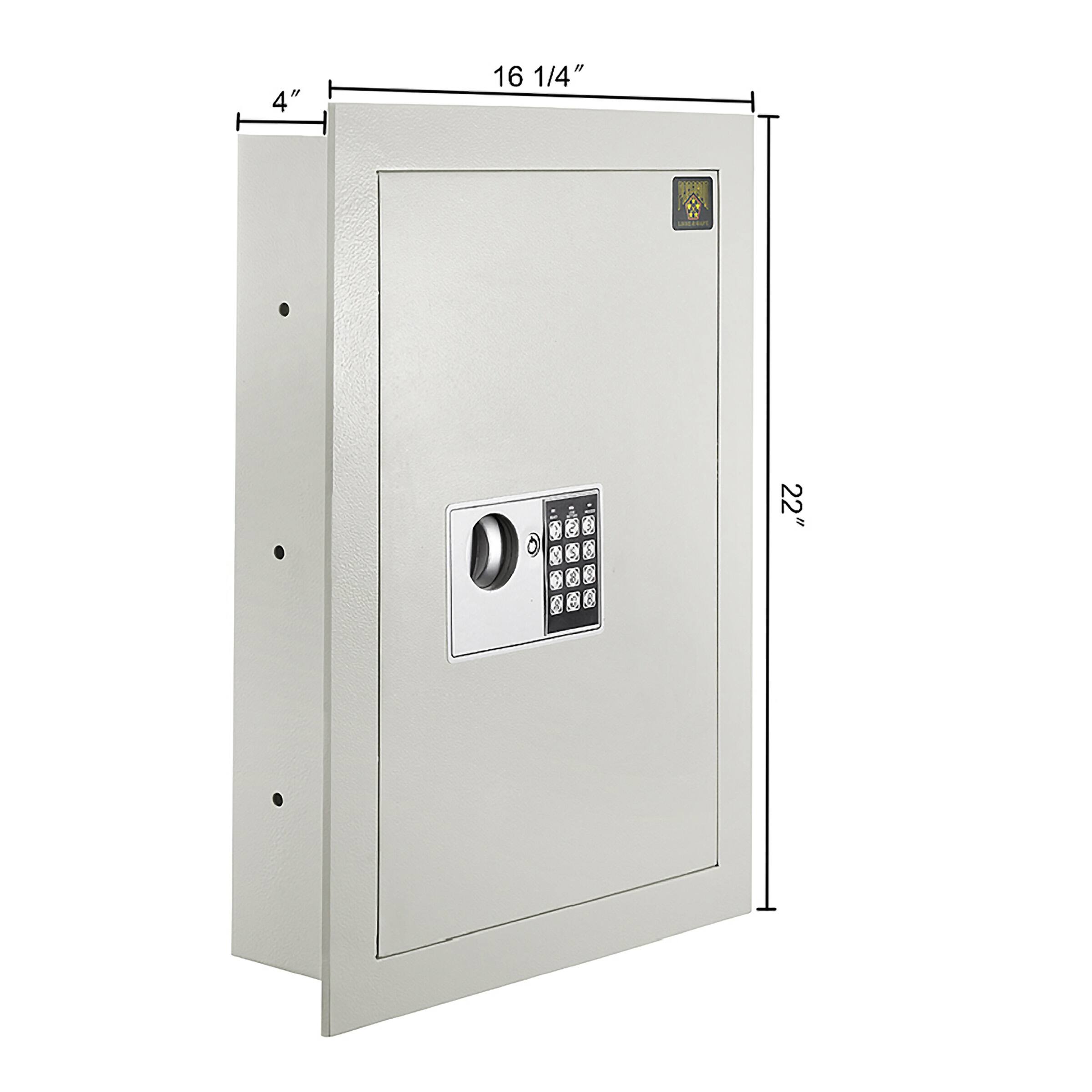 The dimensions of the safe are:

- Height: 22"
- Width: 16 1/4"
- Depth: 4"