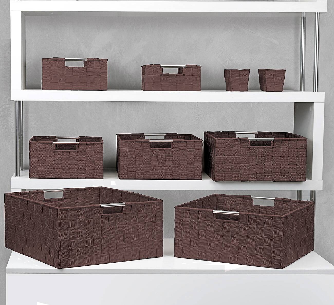 Alt View 2. Sorbus - Weave Basket Bin Set Double Woven (9 Pack) - Brown.