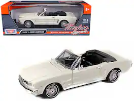 1964 1/2 Ford Mustang Convertible Cream 1/18 Diecast Car Model by Motormax