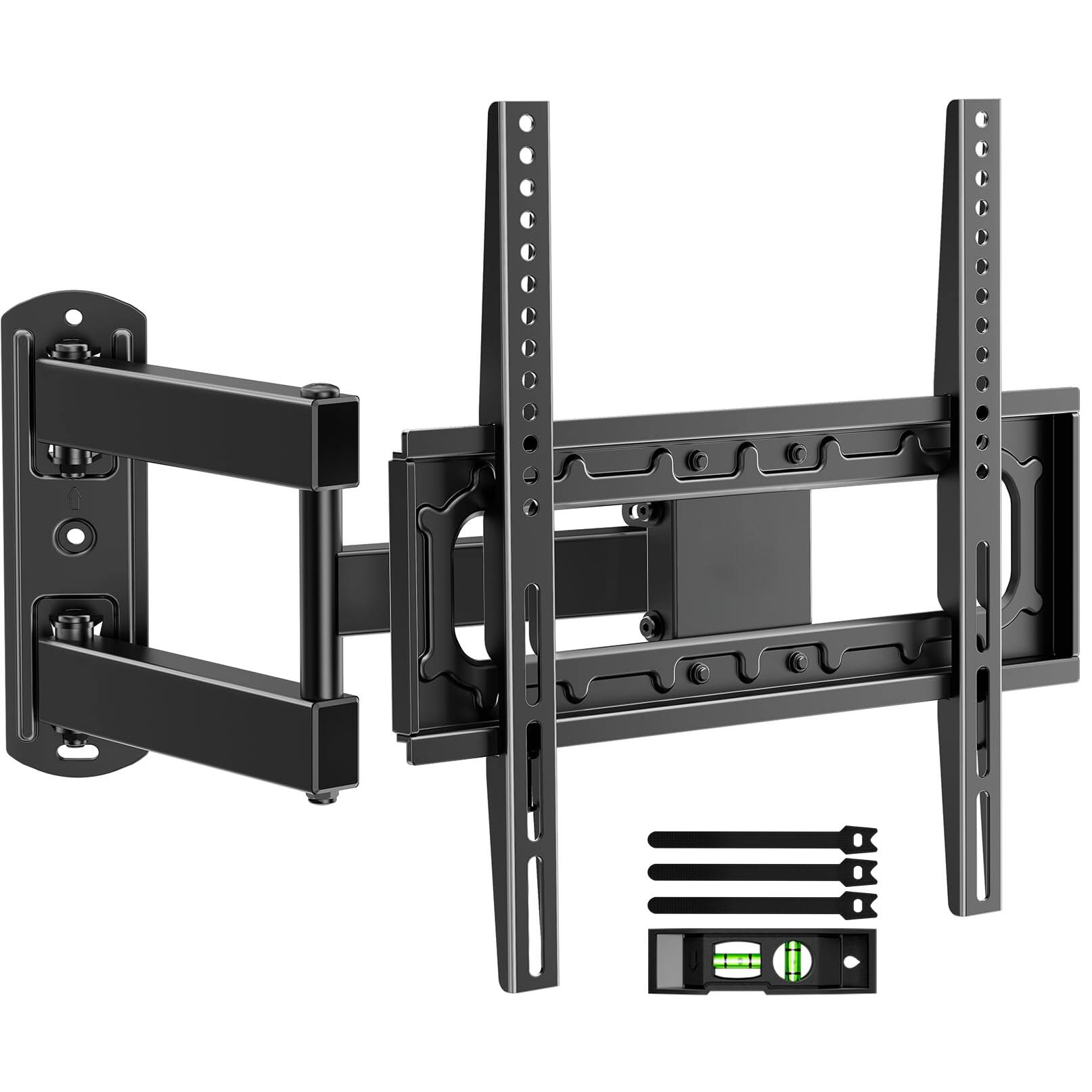 Front. Dazzed Corner - Full‑Motion TV Wall Mount for 26"-65" Flat & Curved TVs, Swivel Tilt Anti‑Drop, Max VESA 400x400mm, 88 lbs Load - Black.