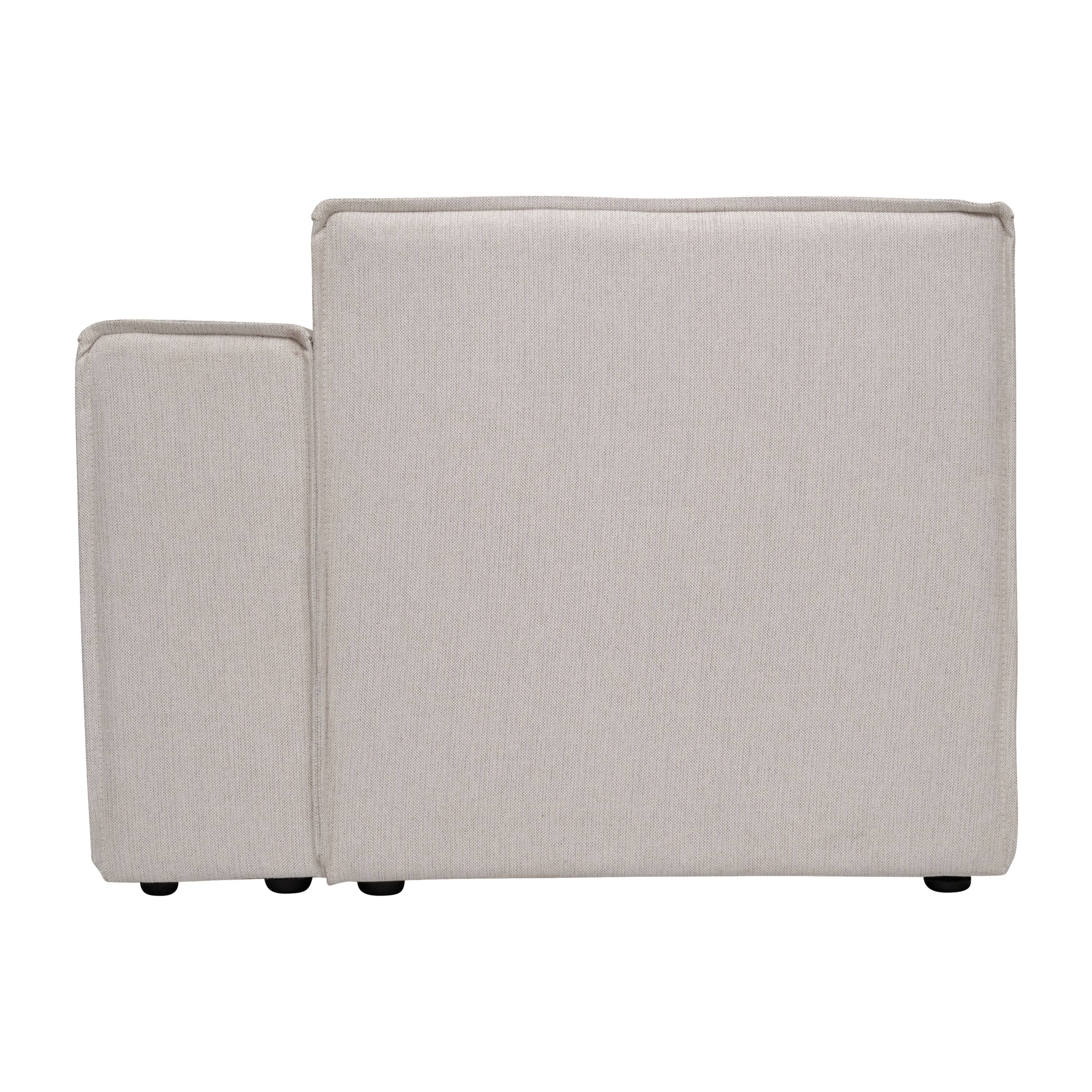 Alt View 7. Emma + Oliver - Farmount Modular Right Side Armchair with Arm Rest - Cream.