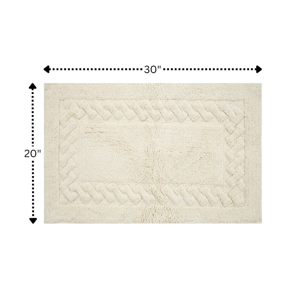 Luxurious Knightsbridge Chain Bath Rug - Non-Skid Cotton Rug - Ivory - Thumbnail 5