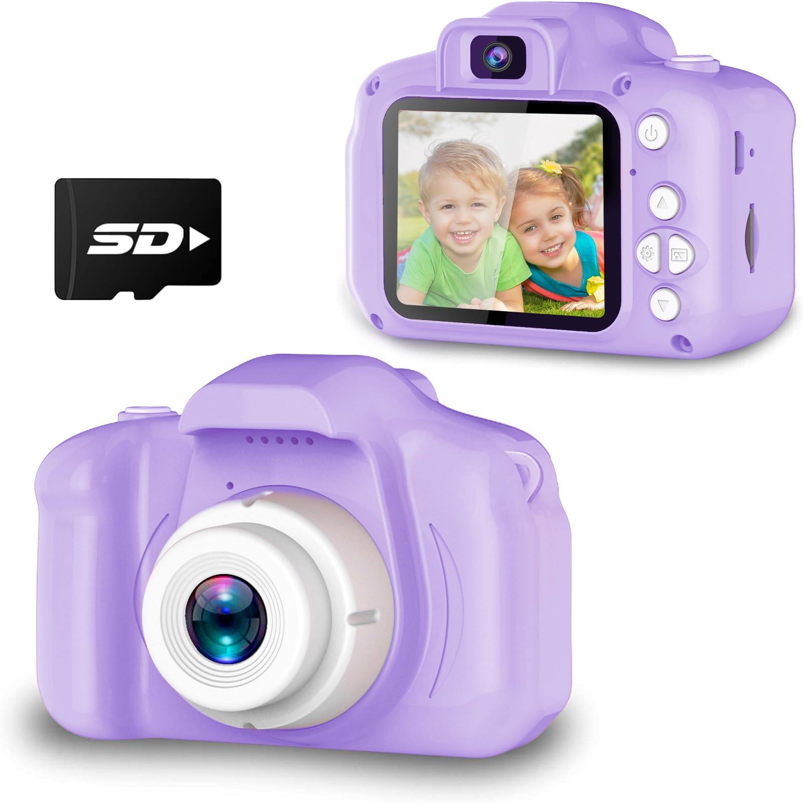 Front. PRIMEPLUS - Upgraded Kids Selfie Camera, 8MP HD 1080P Video Camera, Dual Lens, Shockproof Christmas Gift for 3-10.