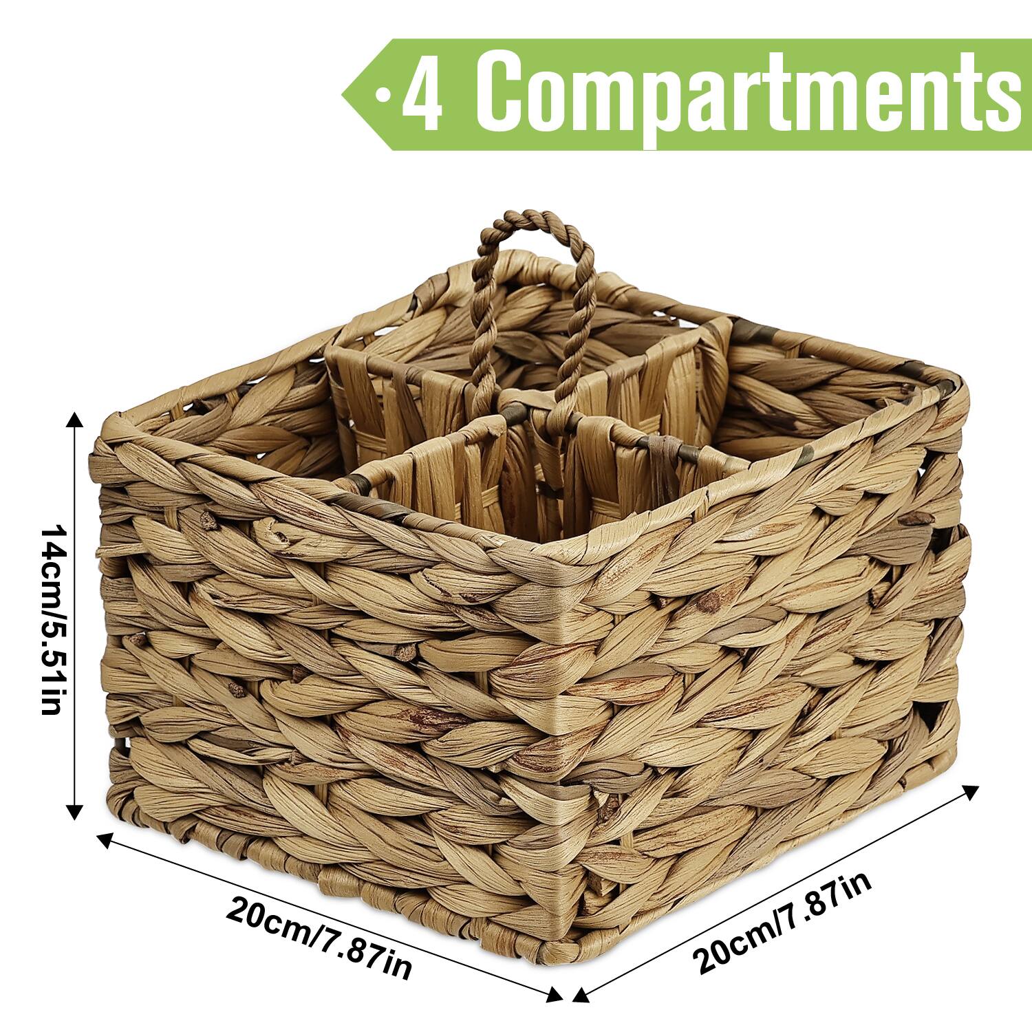 4 Compartments  
14cm/5.51in  
20cm/7.87in  
20cm/7.87in