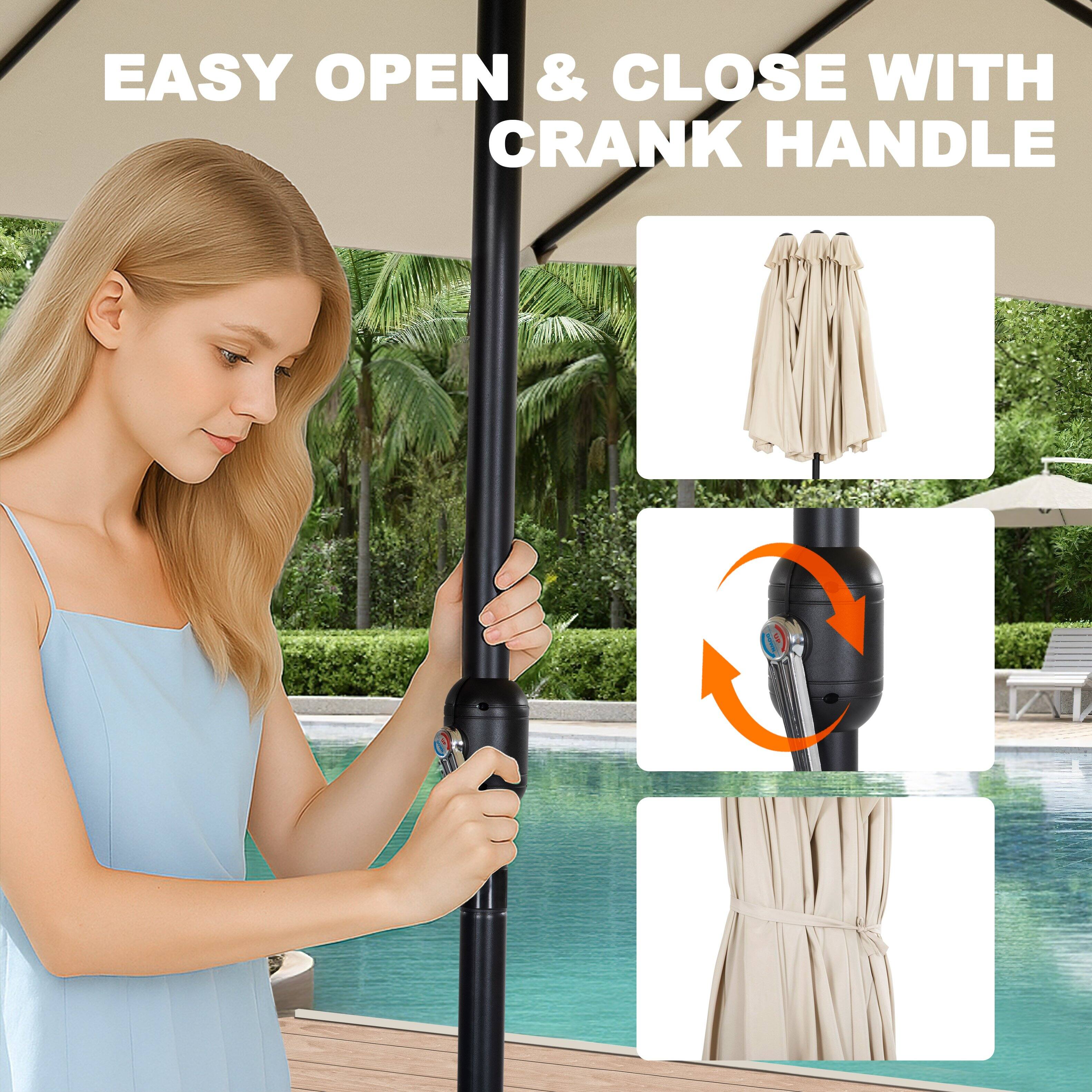 EASY OPEN & CLOSE WITH CRANK HANDLE