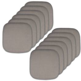 Sweet Home Collection - Honeycomb Memory Foam No Slip Back 16" x 16" Chair Pad Cushion, 12-Pack - Silver