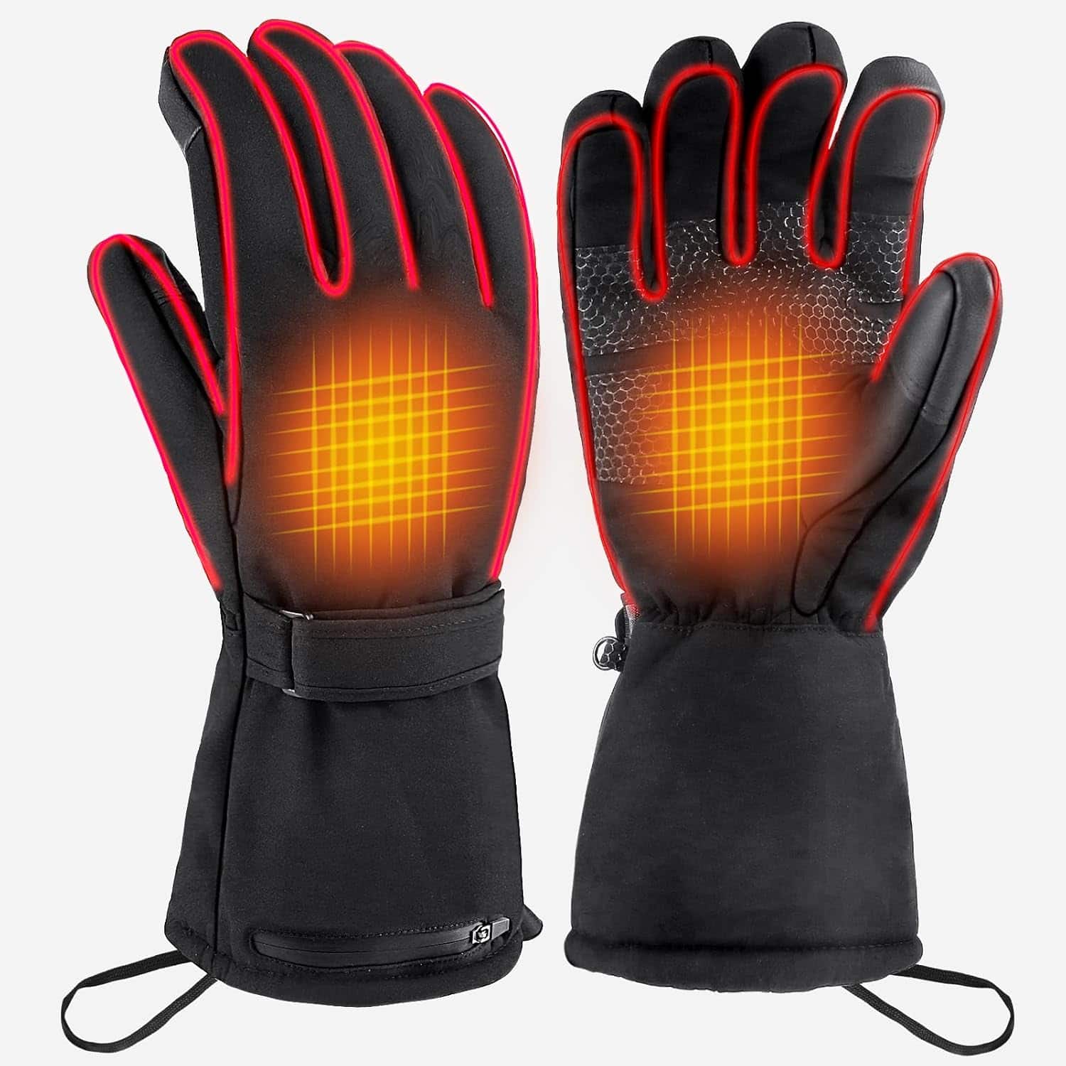 Cozy Serene - Heated Gloves for Men & Women with AA Battery Box, Waterproof, Touchscreen & Non-Slip Electric - Large