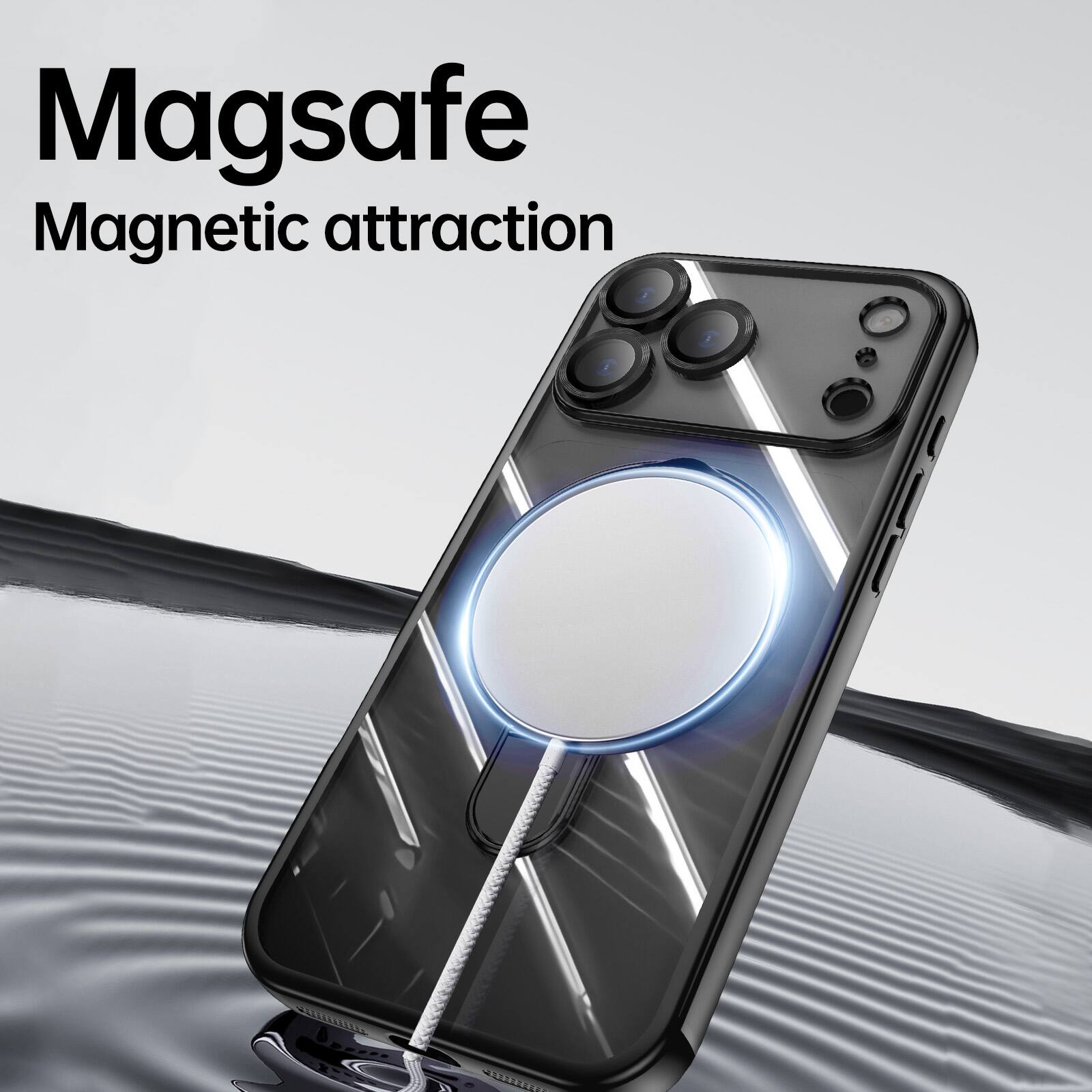 Magsafe  
Magnetic attraction