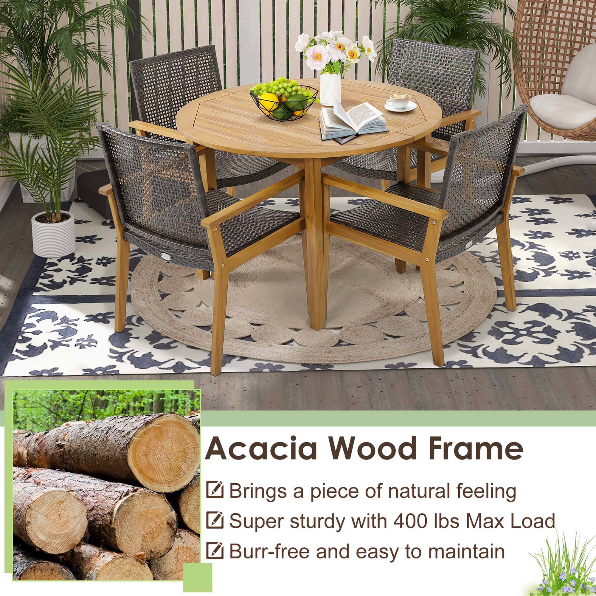 Acacia Wood Frame

- Brings a piece of natural feeling
- Super sturdy with 400 lbs Max Load
- Burr-free and easy to maintain