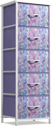 Front. Sorbus - Sorbus Fabric Dresser for Kids Bedroom, Chest of 5 Drawers, Tall Storage Tower Clothing Organizer for Playroom - Watermelon Tie-Dye.