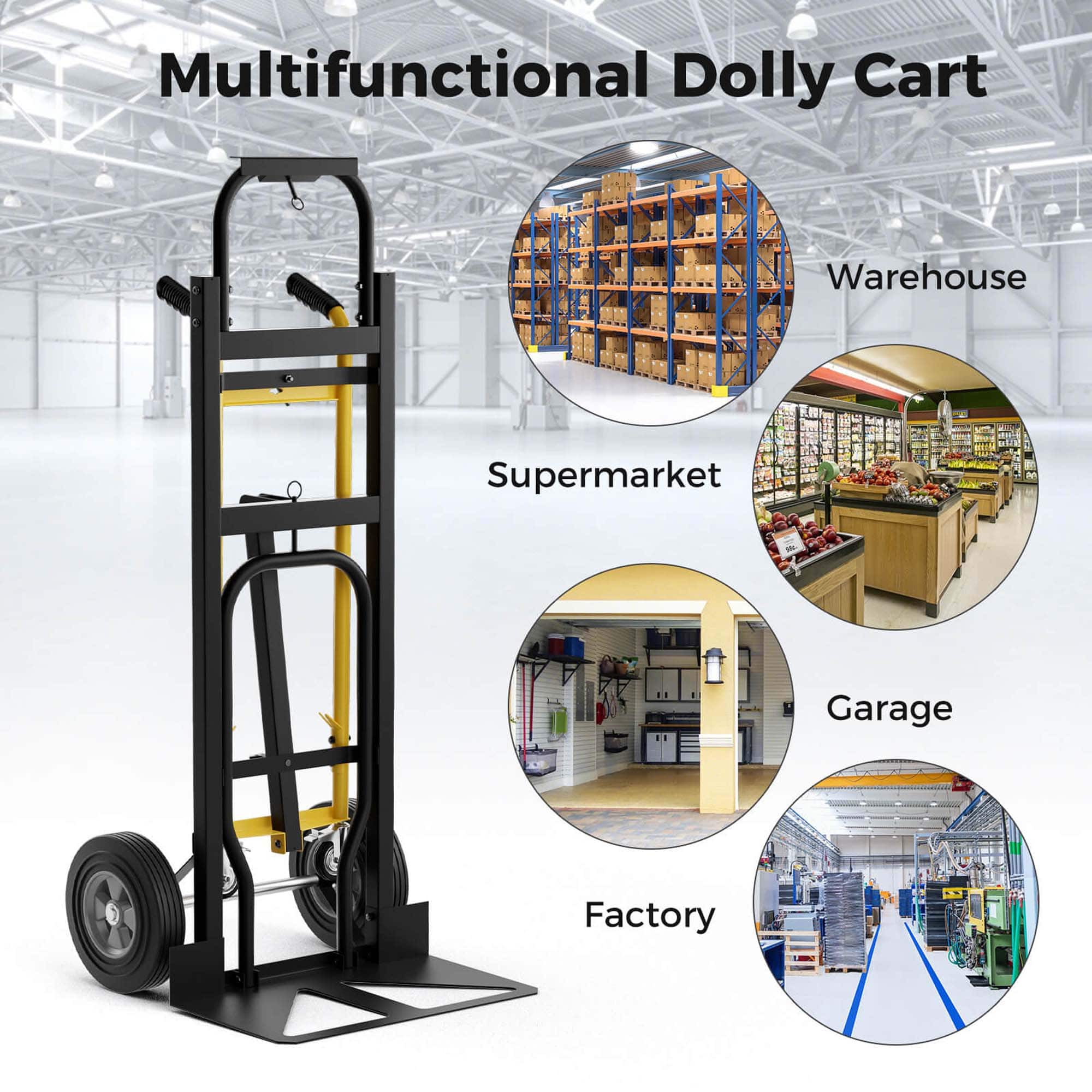 Multifunctional Dolly Cart Warehouse Supermarket Garage Factory